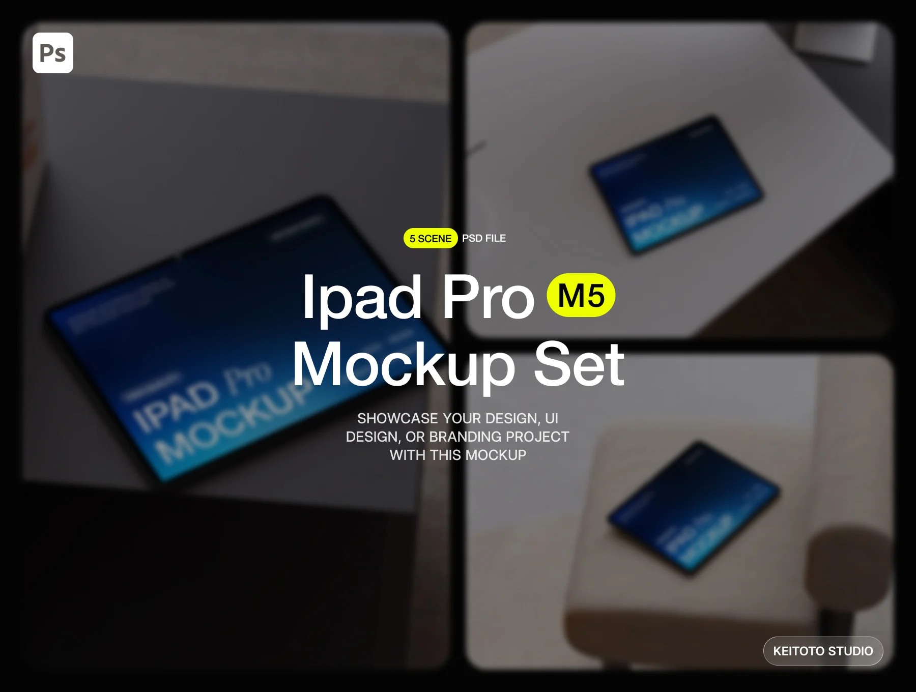 iPad Pro Mockup Structured Workspace Scene