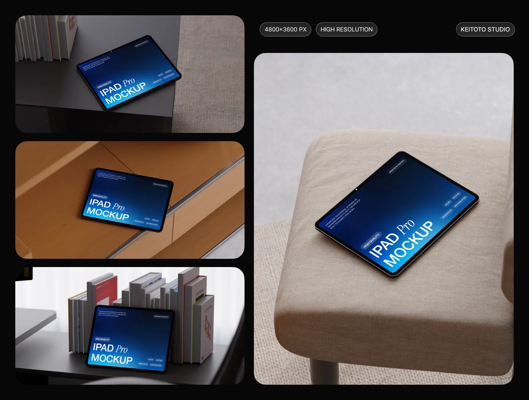 iPad Pro Mockup Structured Workspace Scene 2