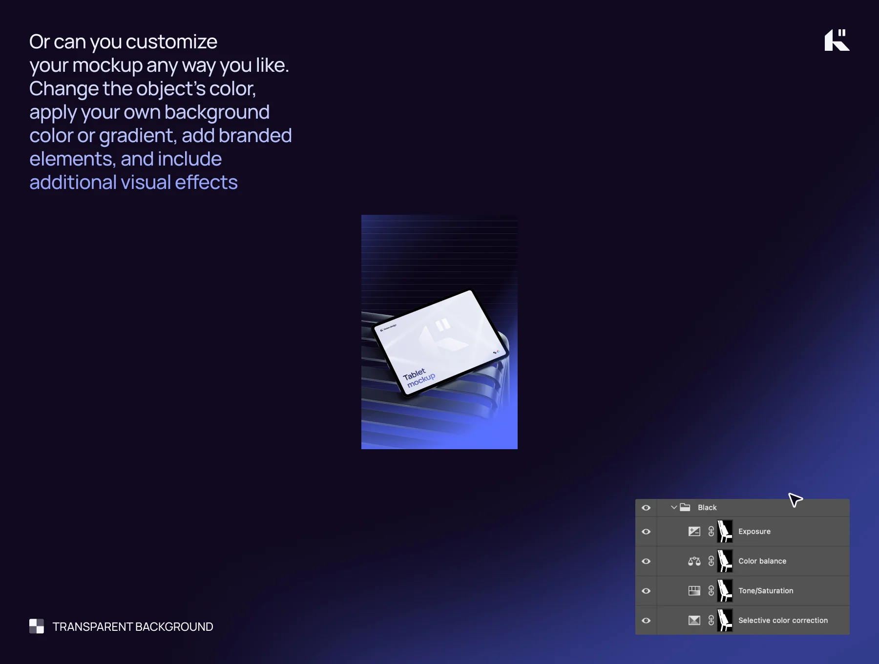 Tablet mockup — Scene with a metal chair 6