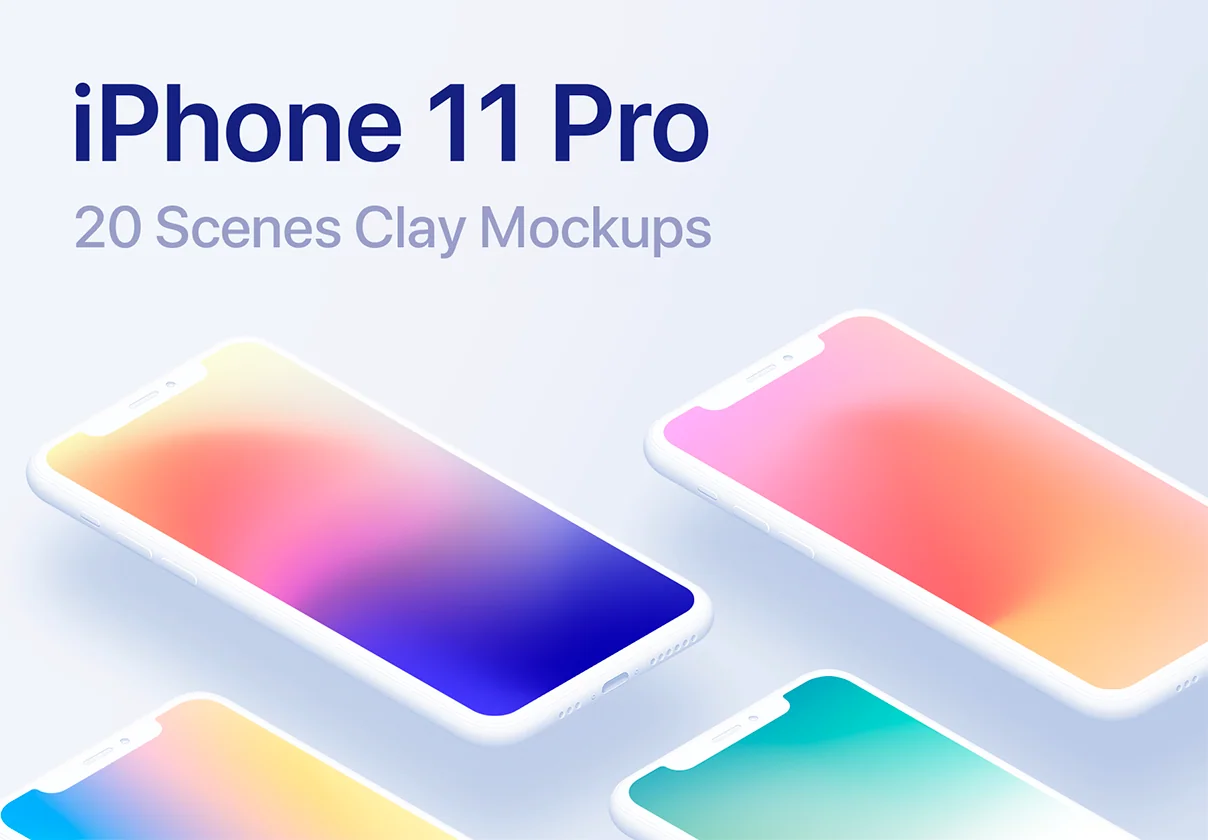 iPhone 11 Pro - 20 Clay Mockups