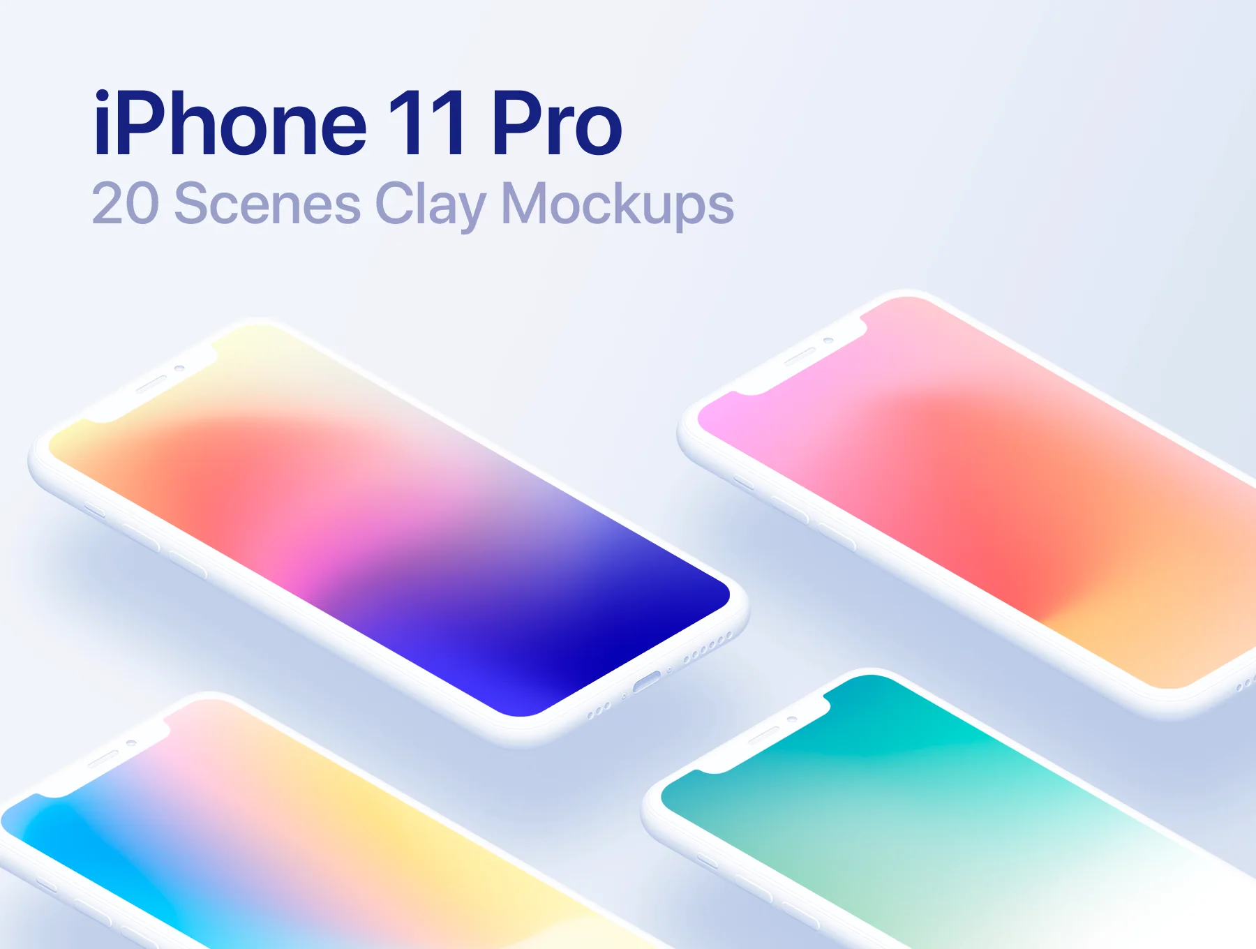 iPhone 11 Pro - 20 Clay Mockups