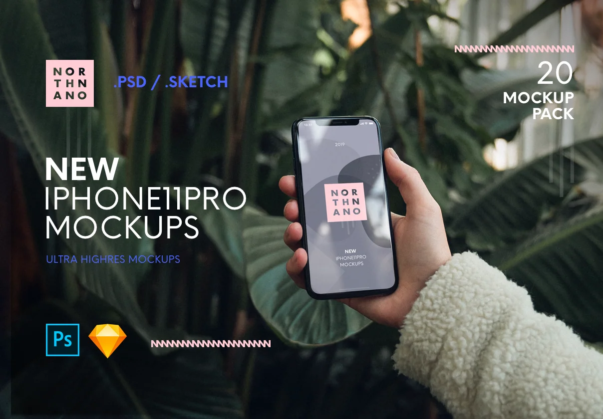 iPhone 11 Pro PSD/SKETCH Mockups