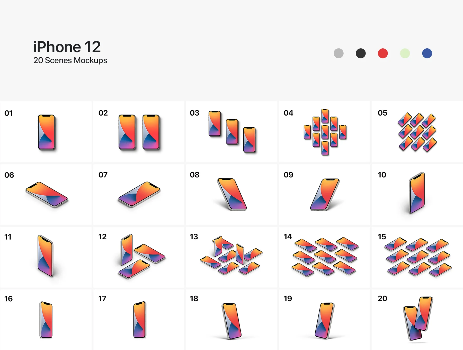iPhone 12 - 20 Mockups Scenes 2