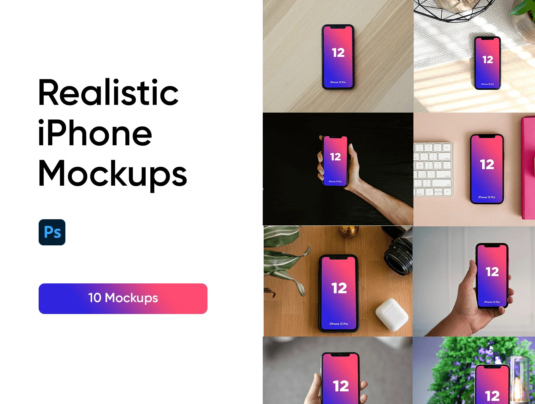iPhone 12 Realistic Mockups