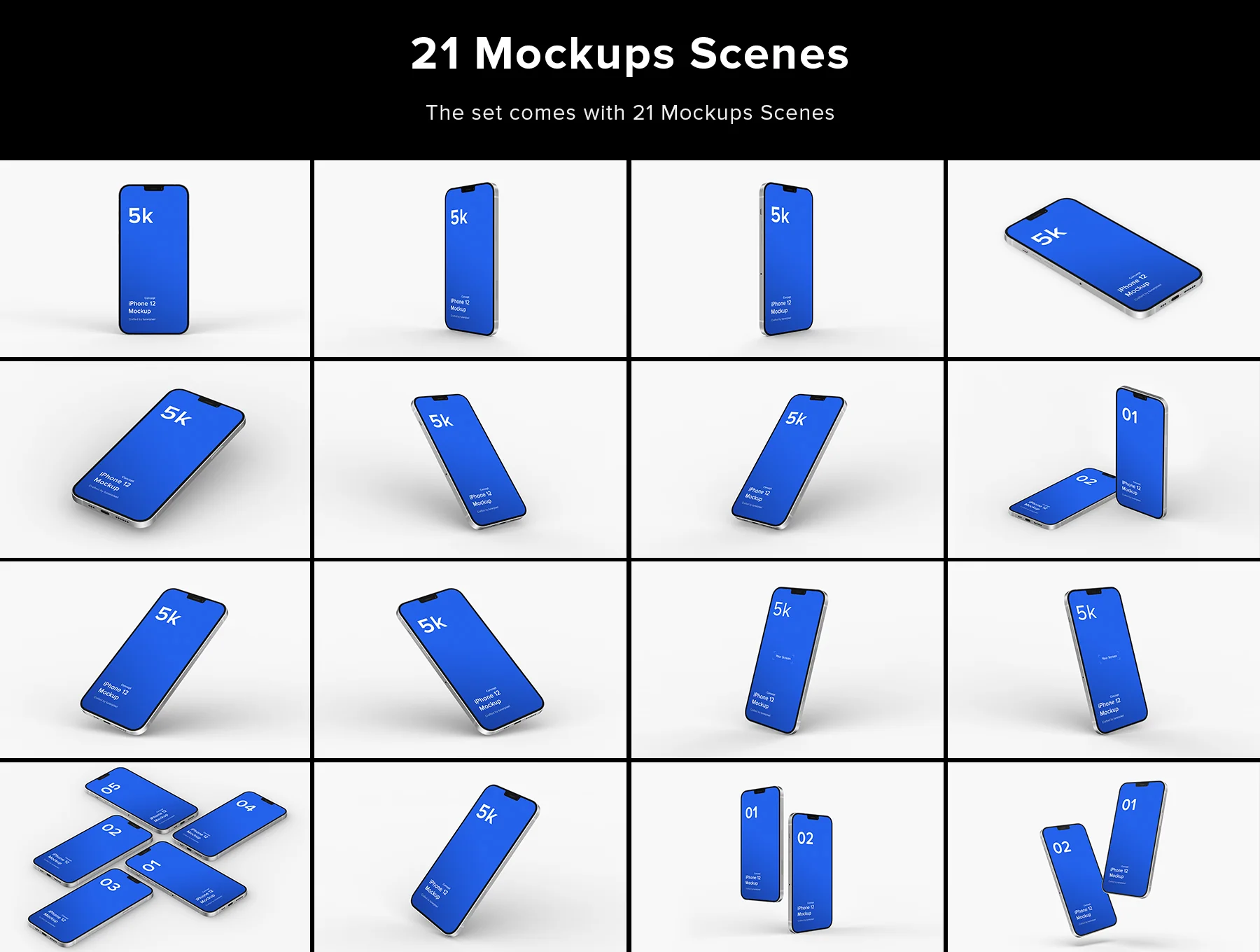 iPhone 12 Mockup - 21 Mockups Scenes 2