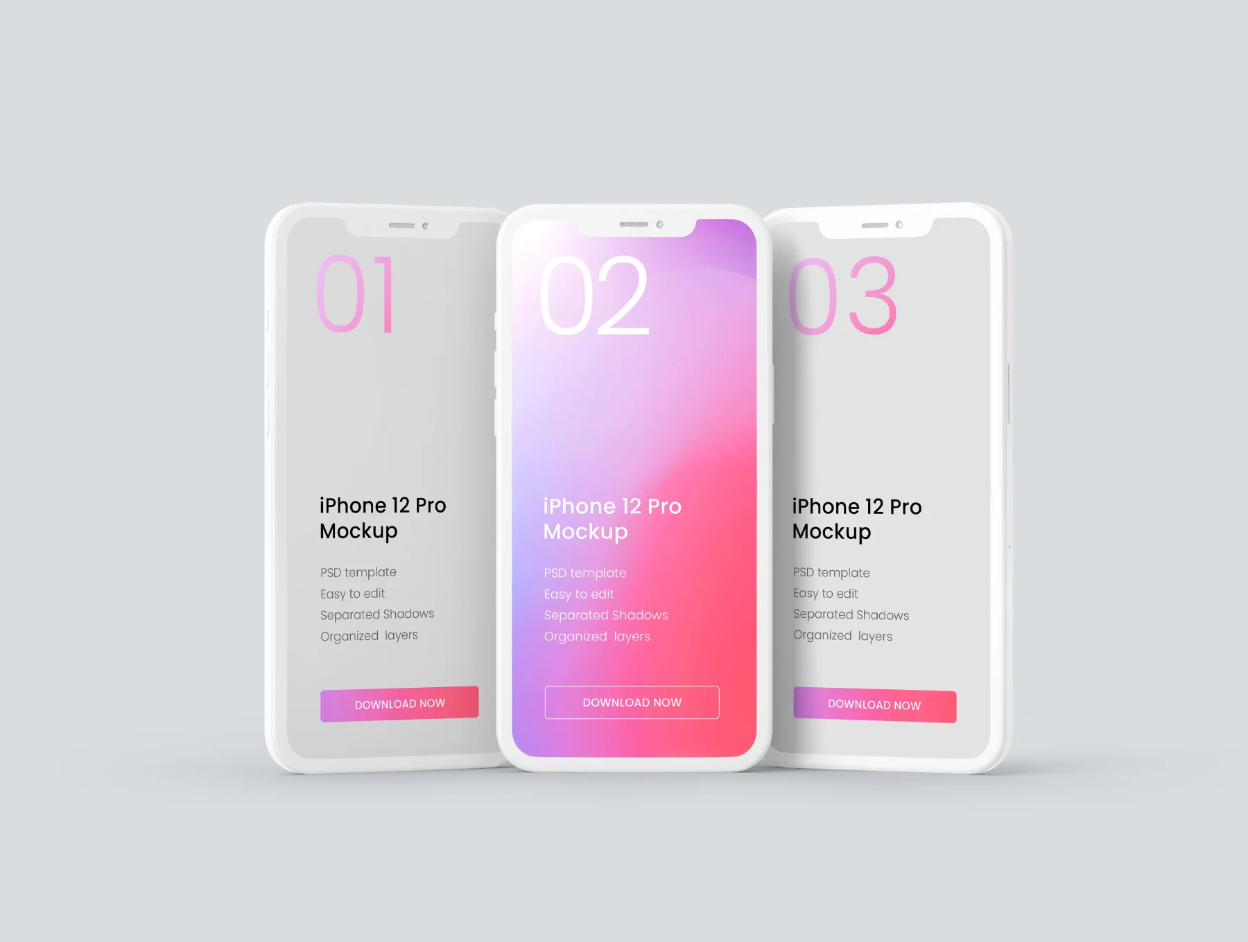 iPhone 12 Pro Clay Mockup Set 7