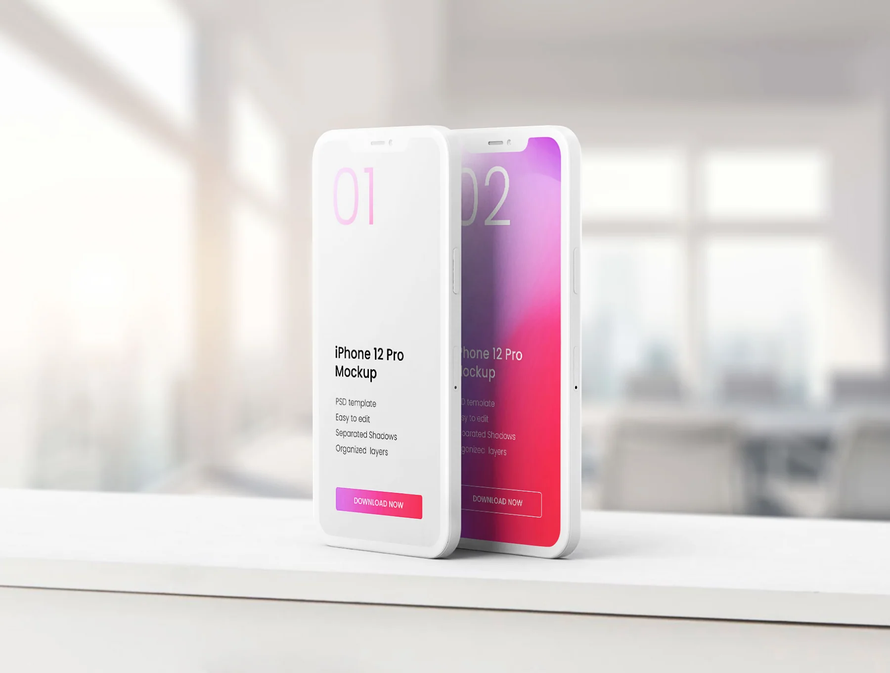 iPhone 12 Pro Clay Mockup Set 8
