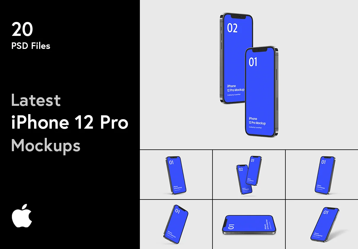 iPhone 12 Pro Mockup - 20 Exclusive Mockups Scenes