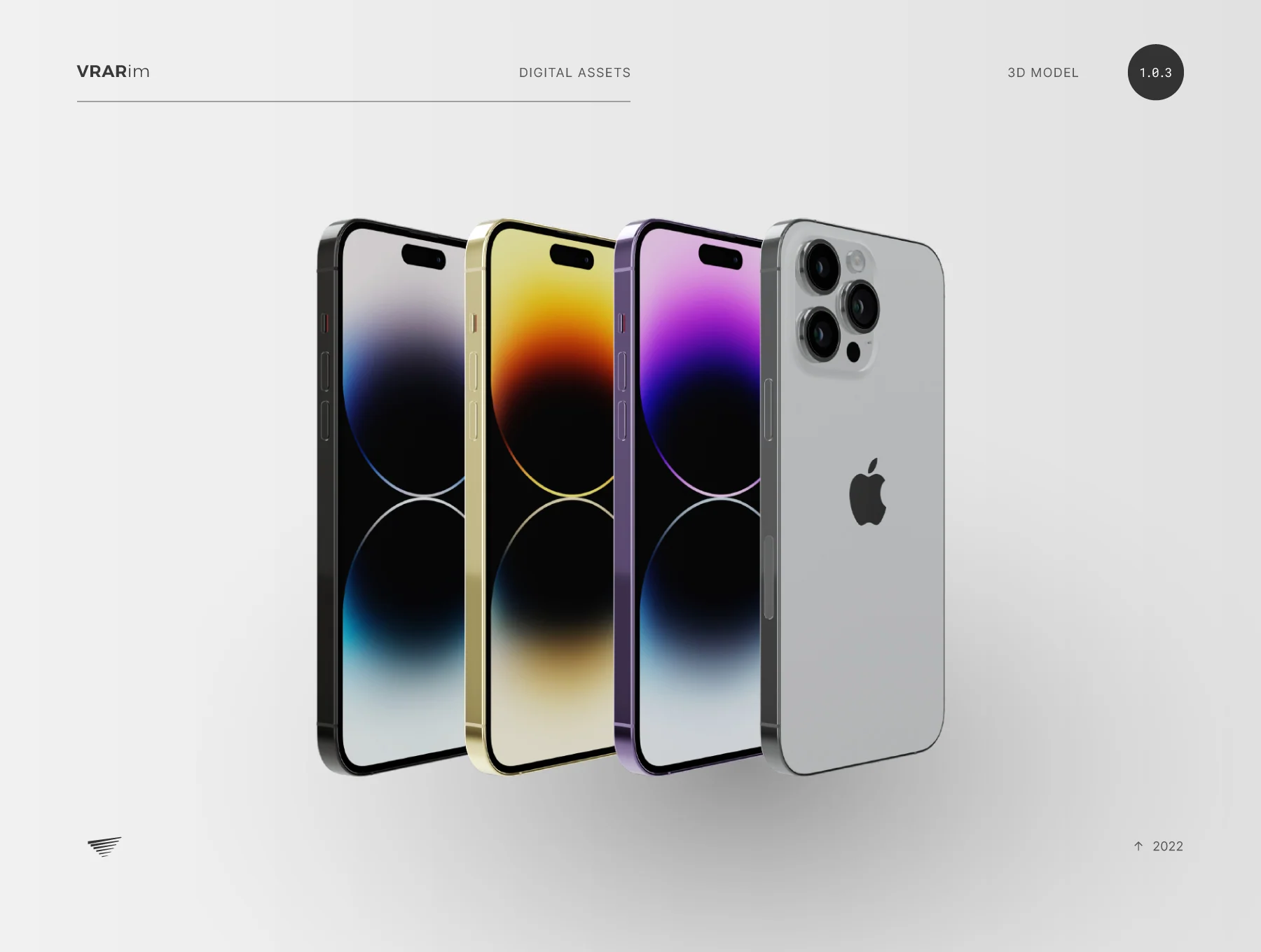 iPhone 14 Pro and Pro Max 3D model for Augmented Reality 4