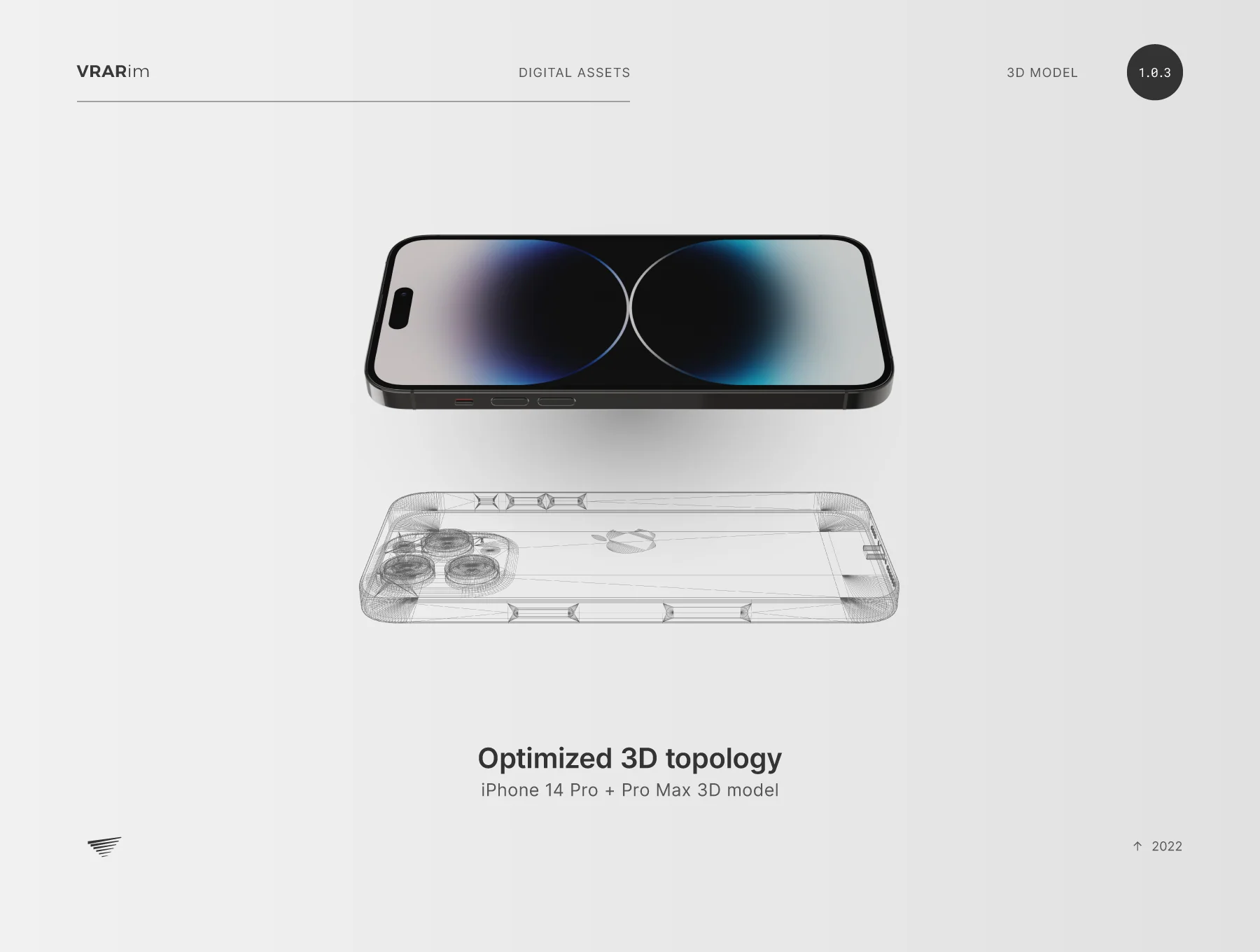 iPhone 14 Pro and Pro Max 3D model for Augmented Reality 5