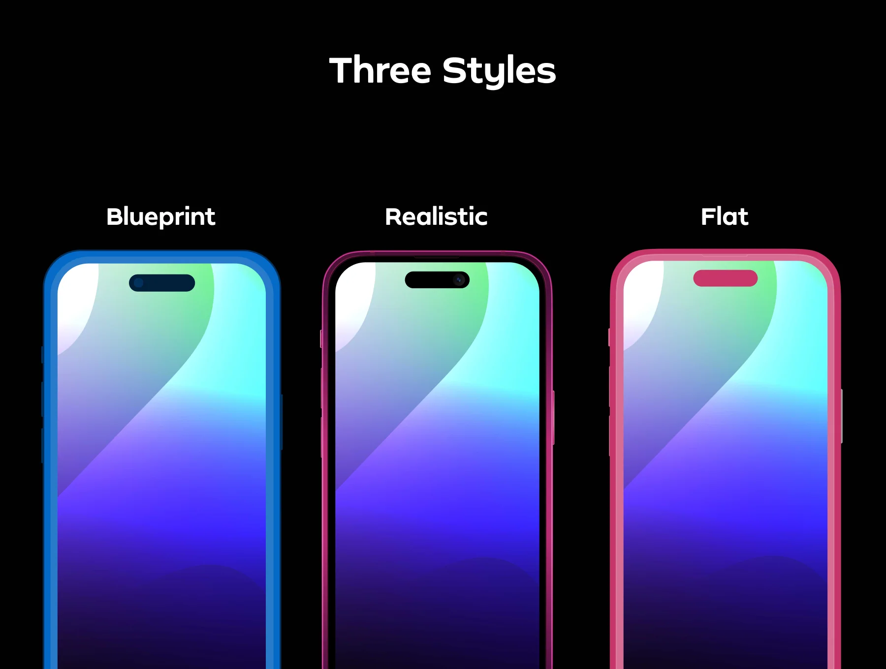 iPhone 14 Pro Vector Mockup 3