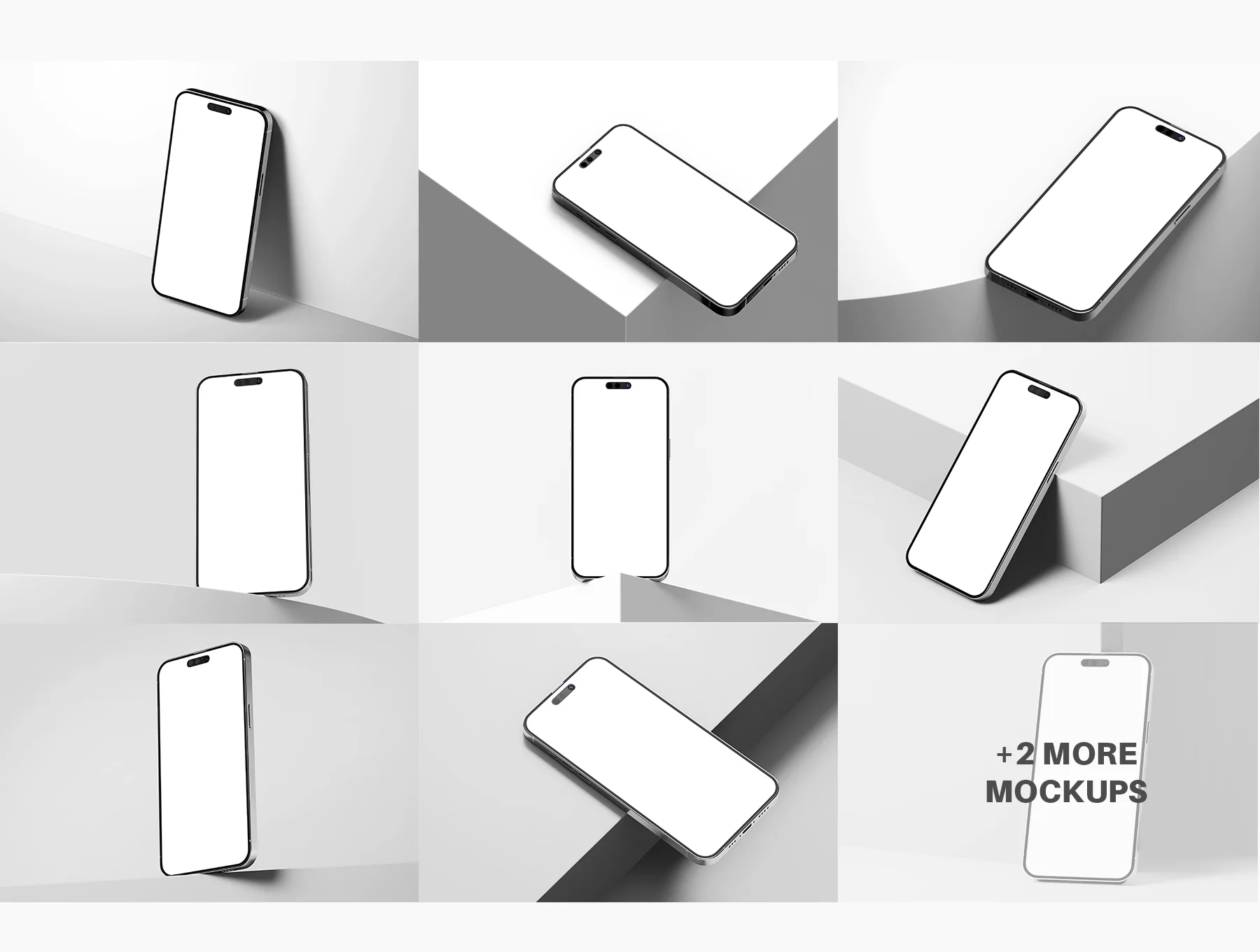 iPhone 14 Screen PSD Mockup Pack - Minimal Modern Scene 2