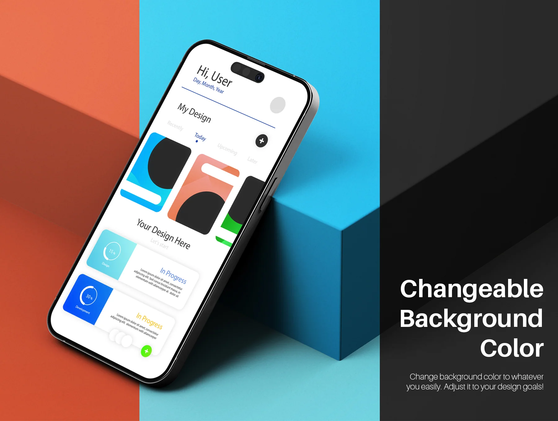 iPhone 14 Screen PSD Mockup Pack - Minimal Modern Scene 6