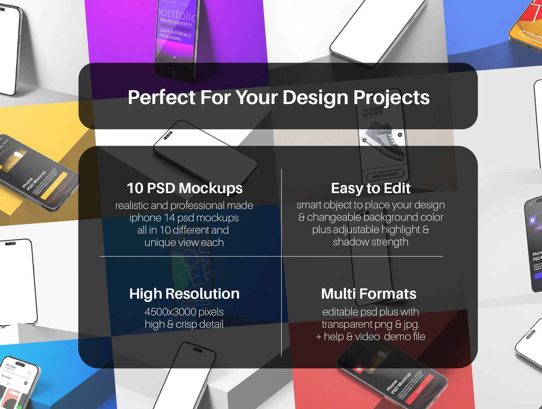 iPhone 14 Screen PSD Mockup Pack - Minimal Modern Scene 8