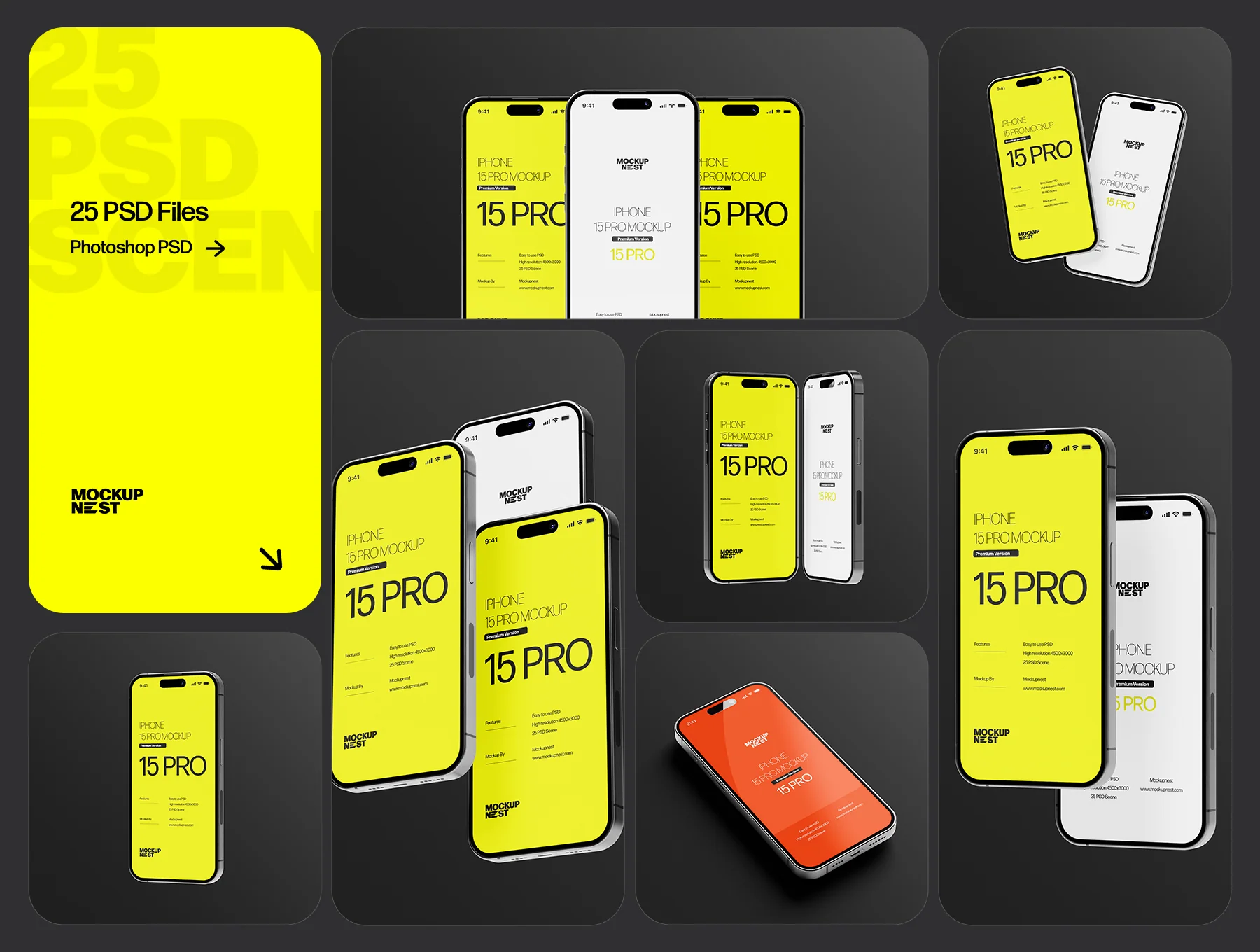 iPhone 15 Pro Mockup Set 2