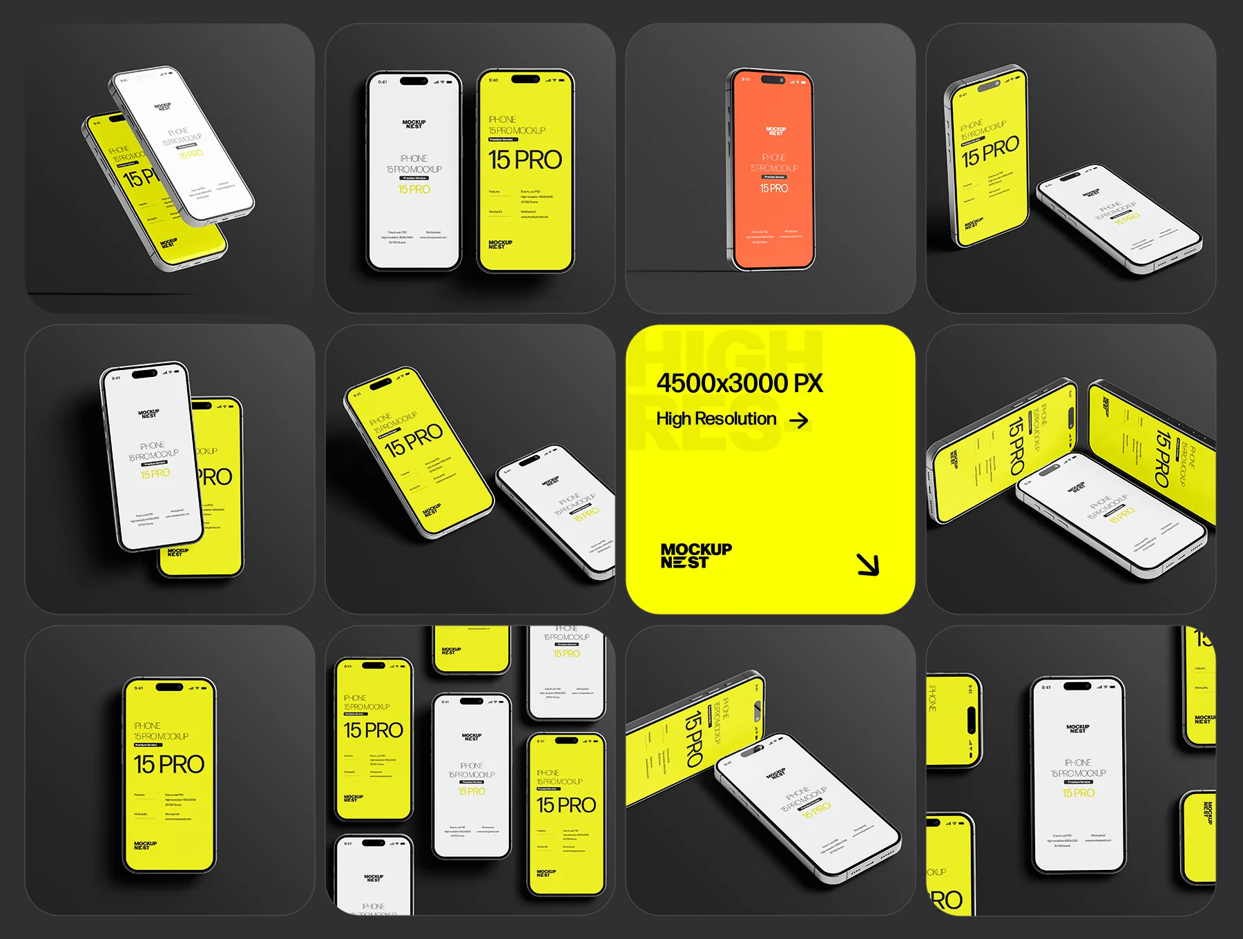 iPhone 15 Pro Mockup Set 3