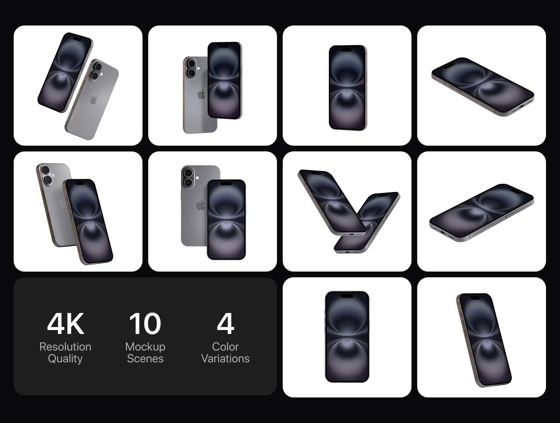 iPhone 16 Mockup - 10 Mockups Scenes 10