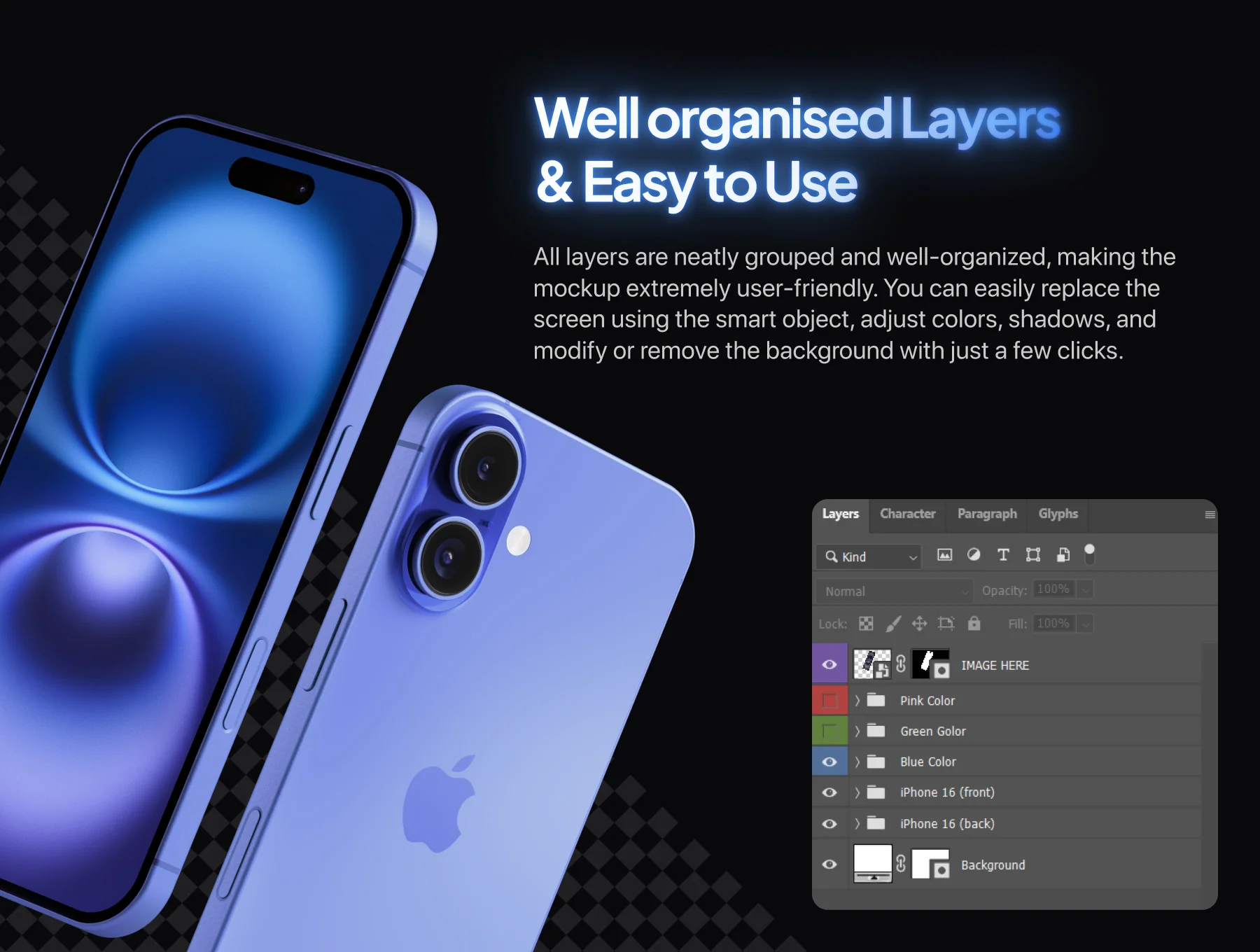 iPhone 16 Mockup - 10 Mockups Scenes