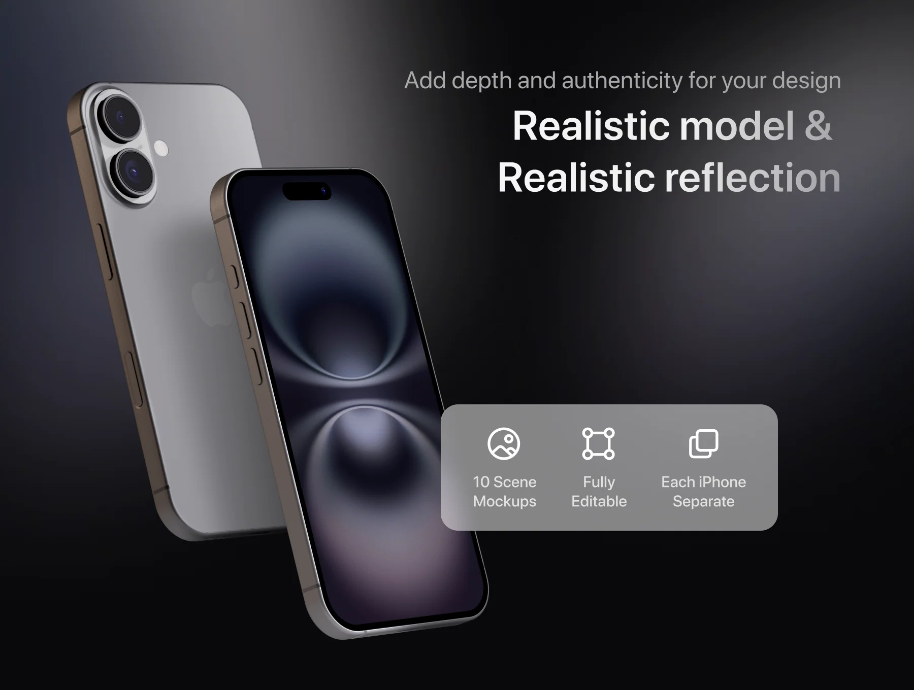 iPhone 16 Mockup - 10 Mockups Scenes 3