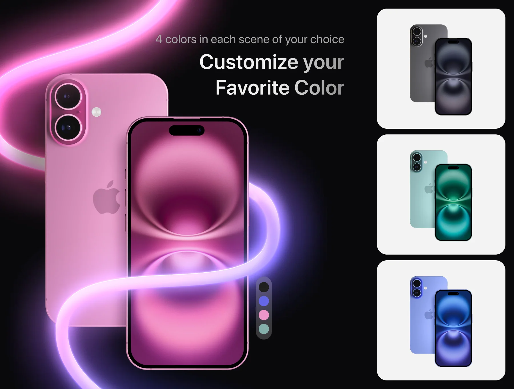 iPhone 16 Mockup - 10 Mockups Scenes 5