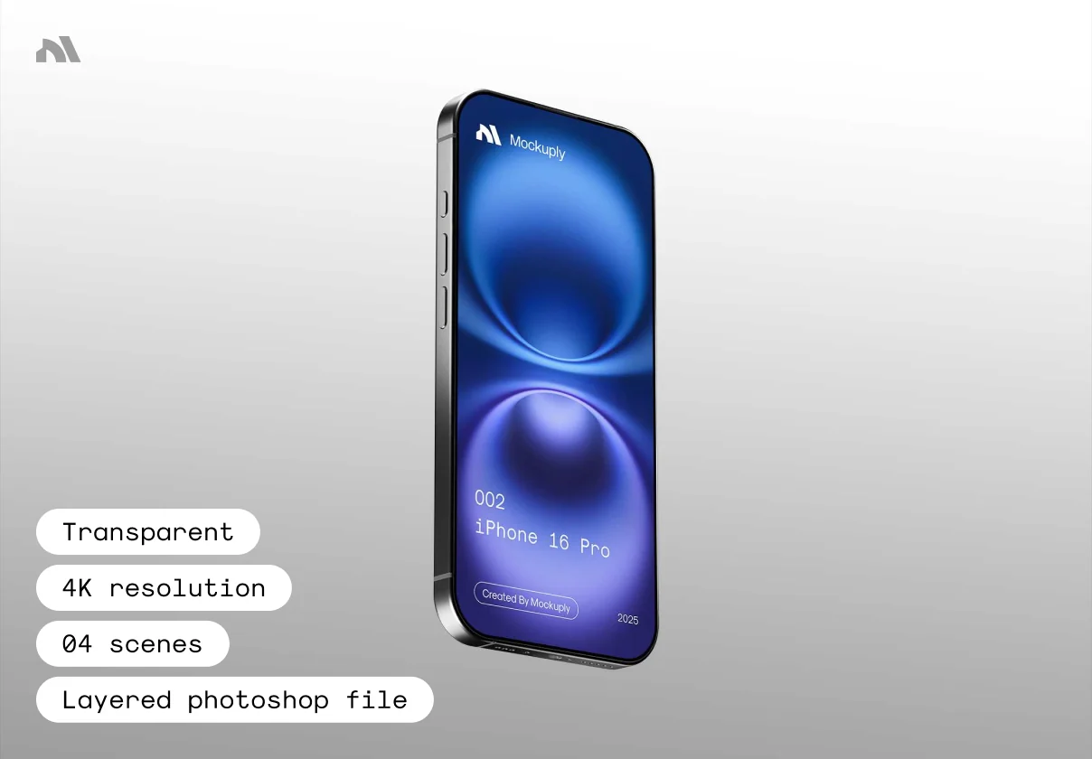 iPhone 16 Pro Mockup, Mockuply Pro