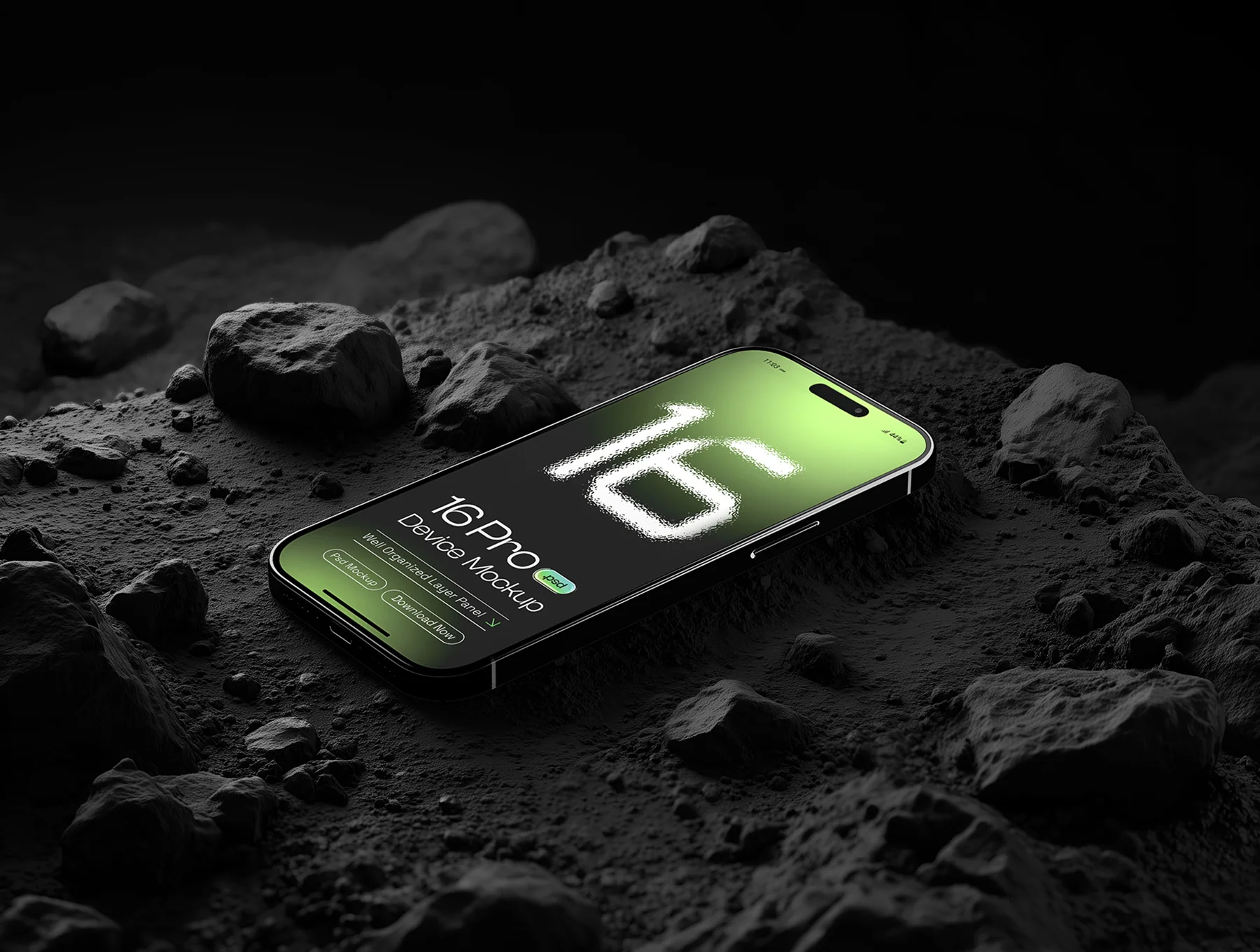 iPhone 16 Pro Mockup Set - 15 Dark Scene 3