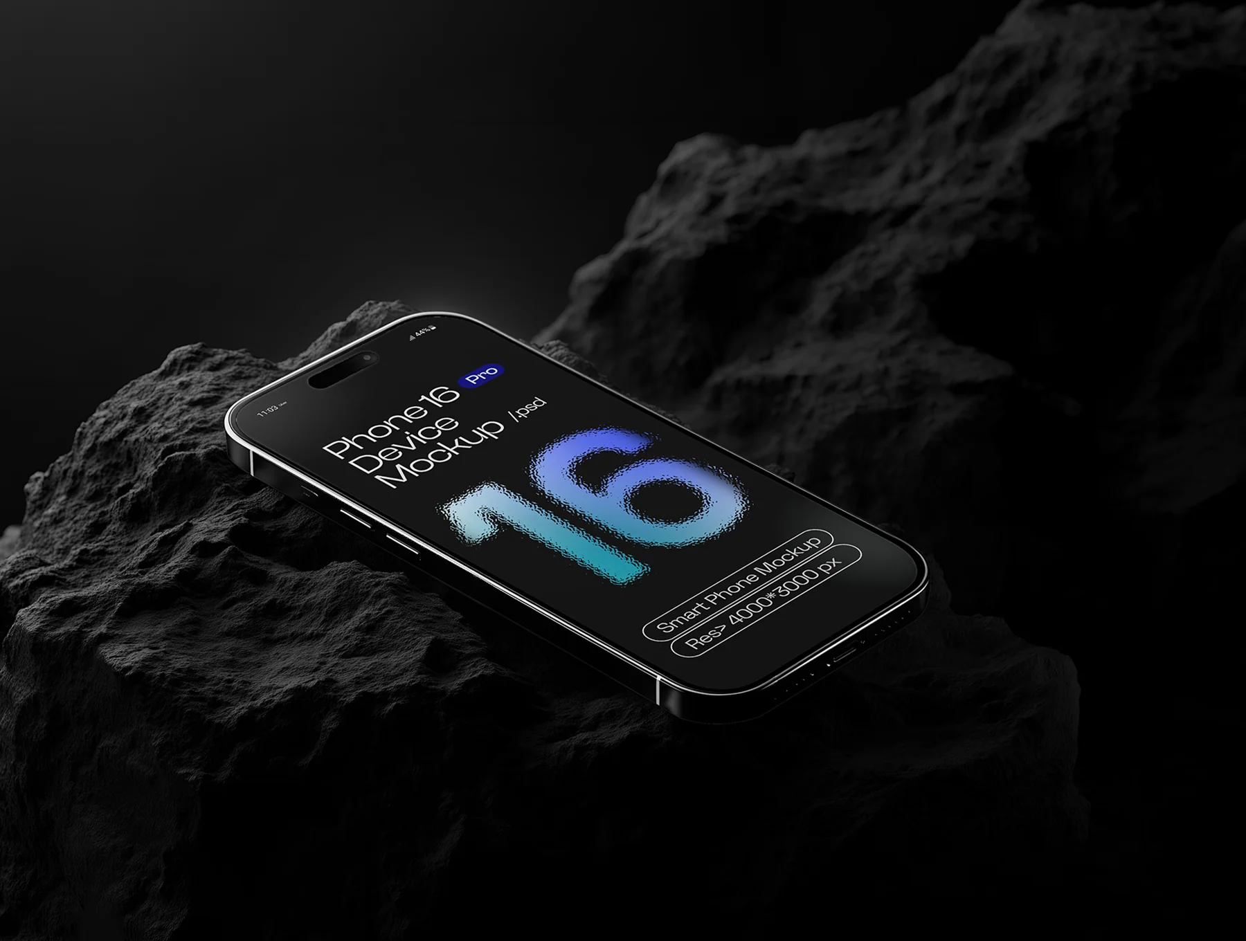 iPhone 16 Pro Mockup Set - 15 Dark Scene 4