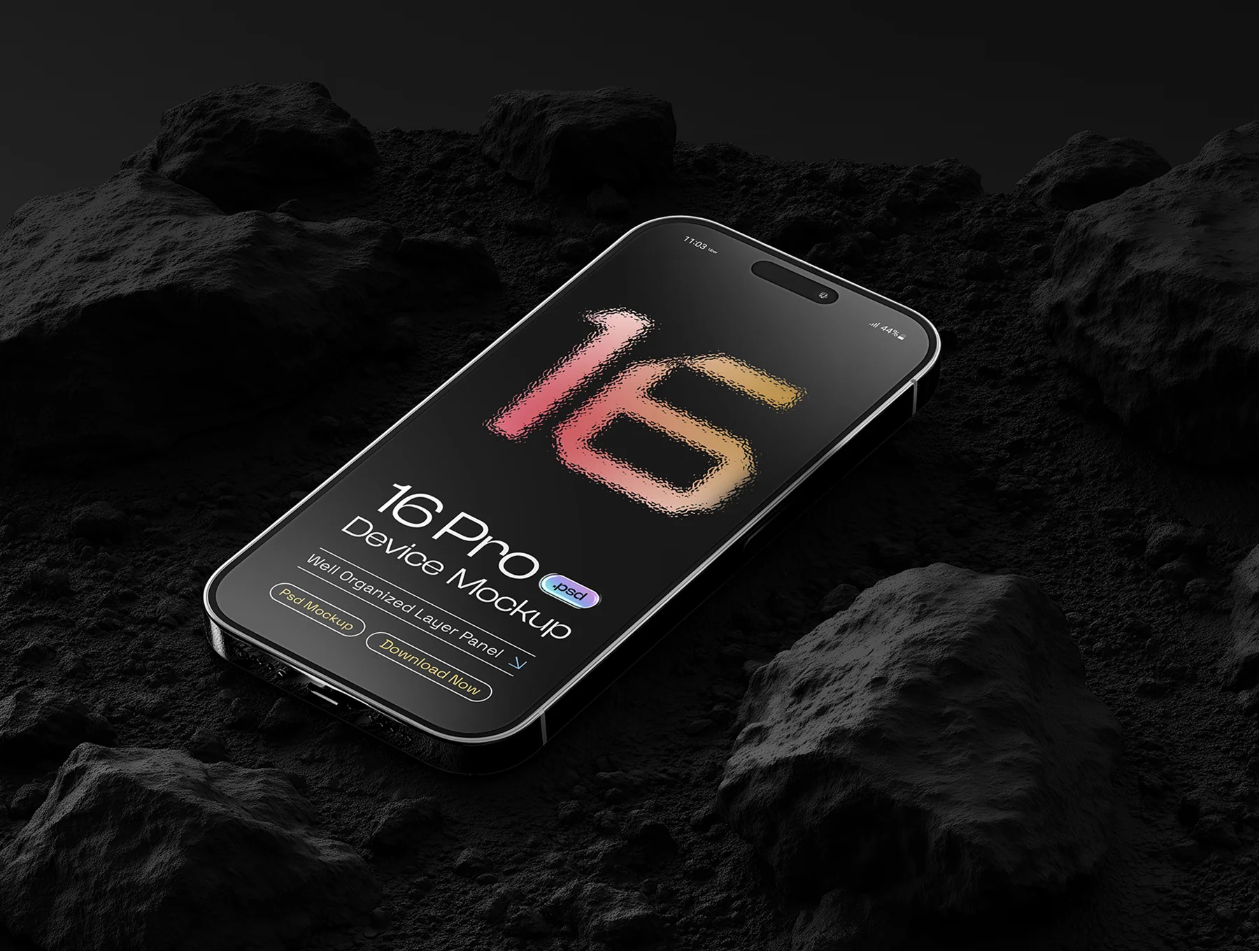 iPhone 16 Pro Mockup Set - 15 Dark Scene 6