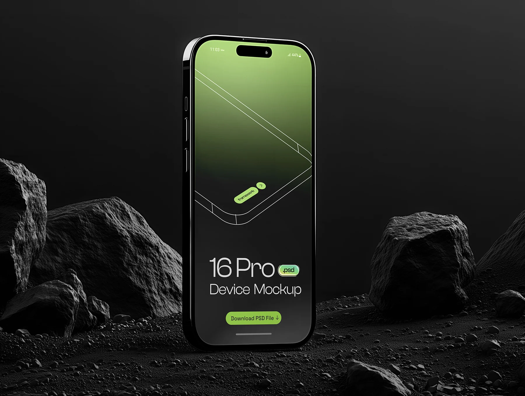 iPhone 16 Pro Mockup Set - 15 Dark Scene 7