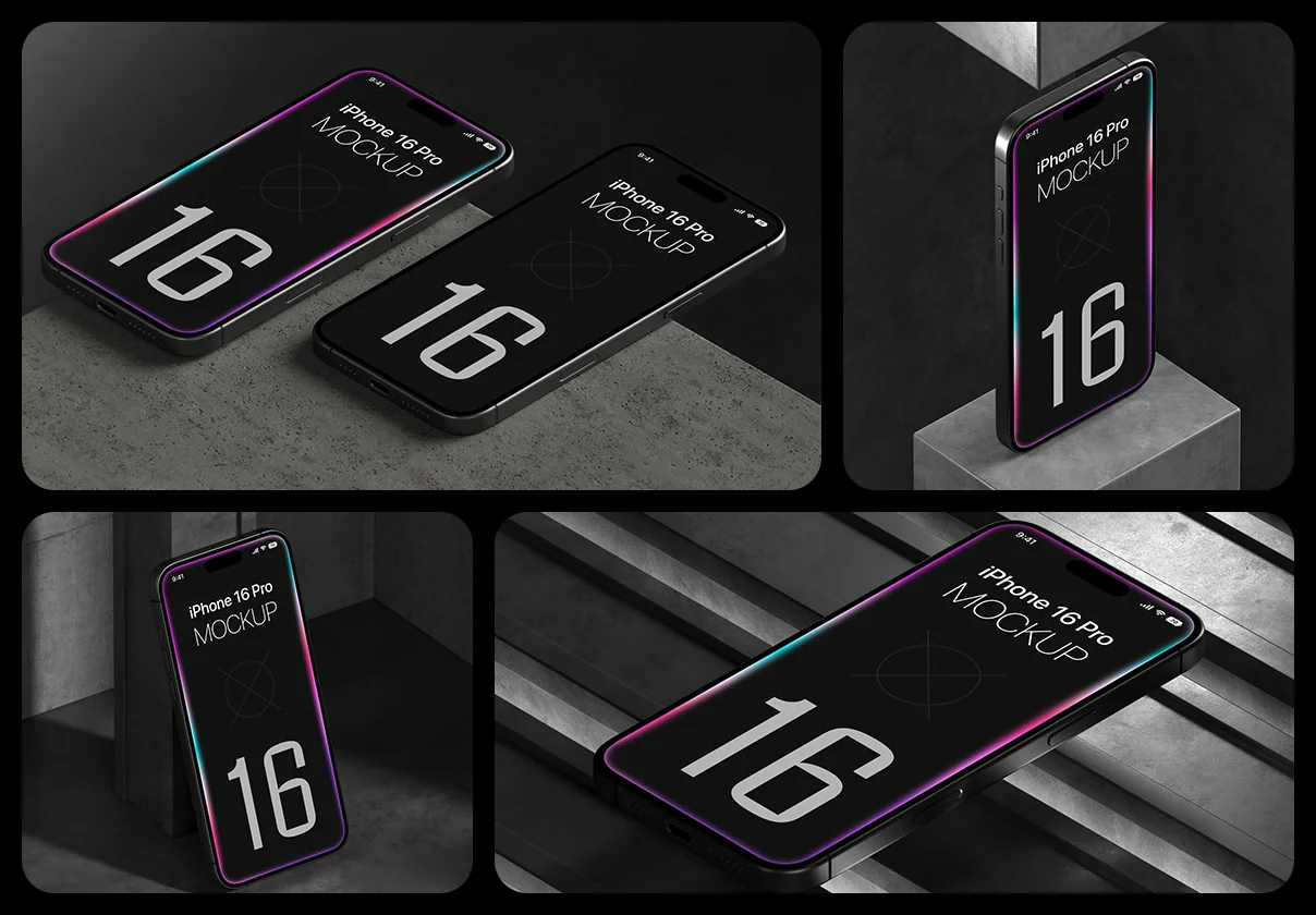 20 iPhone 16 Pro Mockups Vol.01