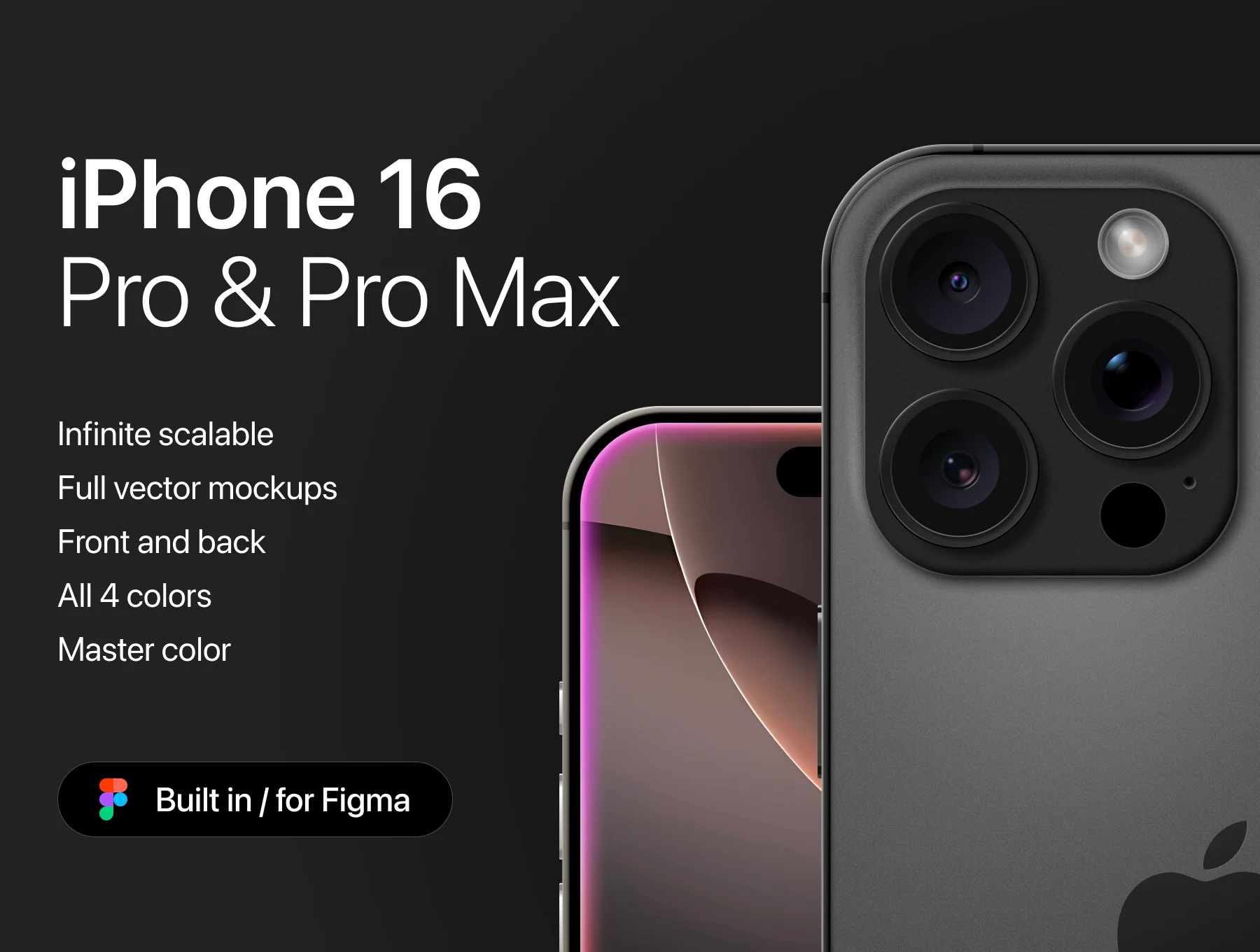 iPhone 16 Pro & Pro Max Figma mockups