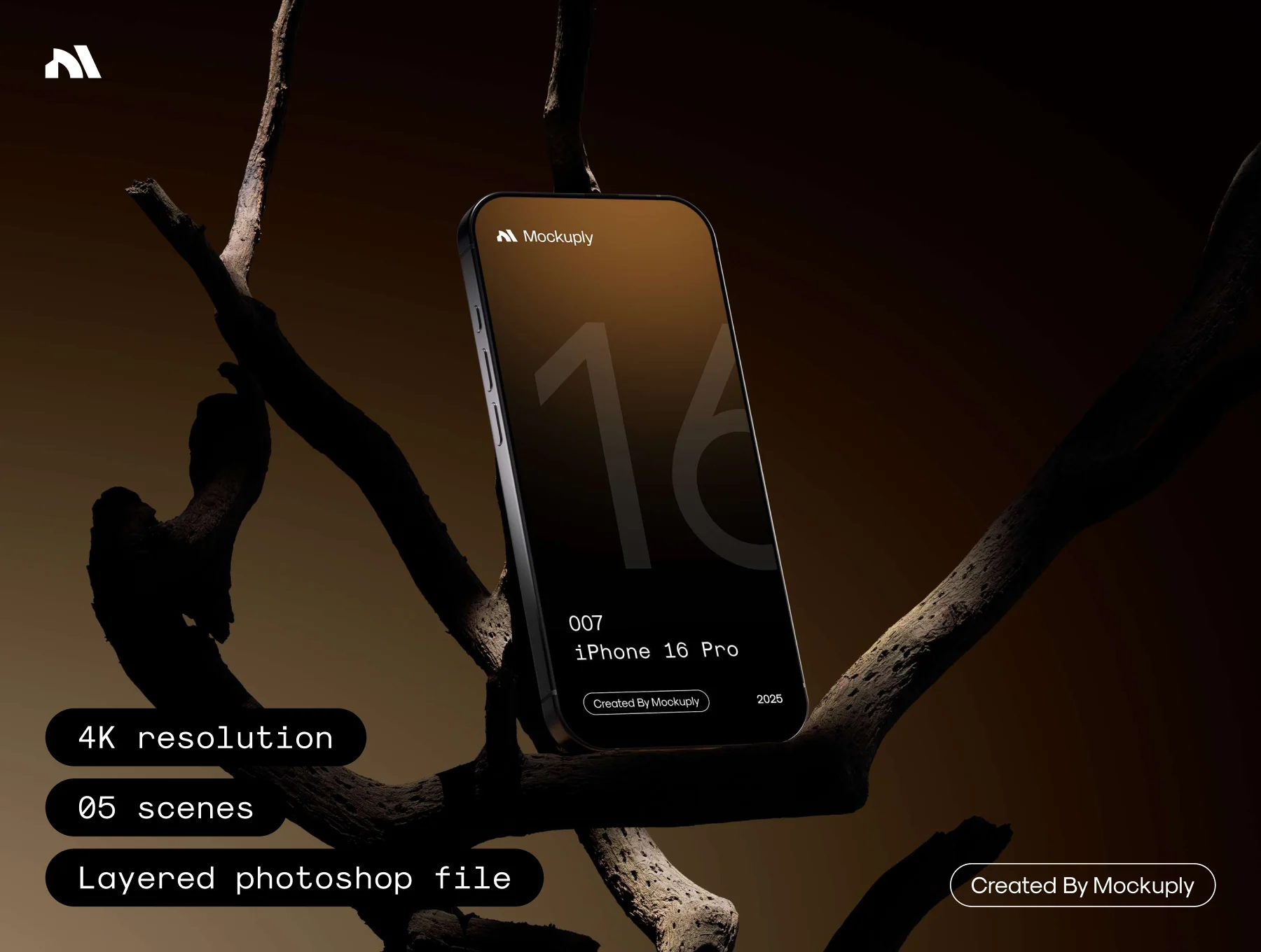 iPhone 16 Pro - Wood Mockup