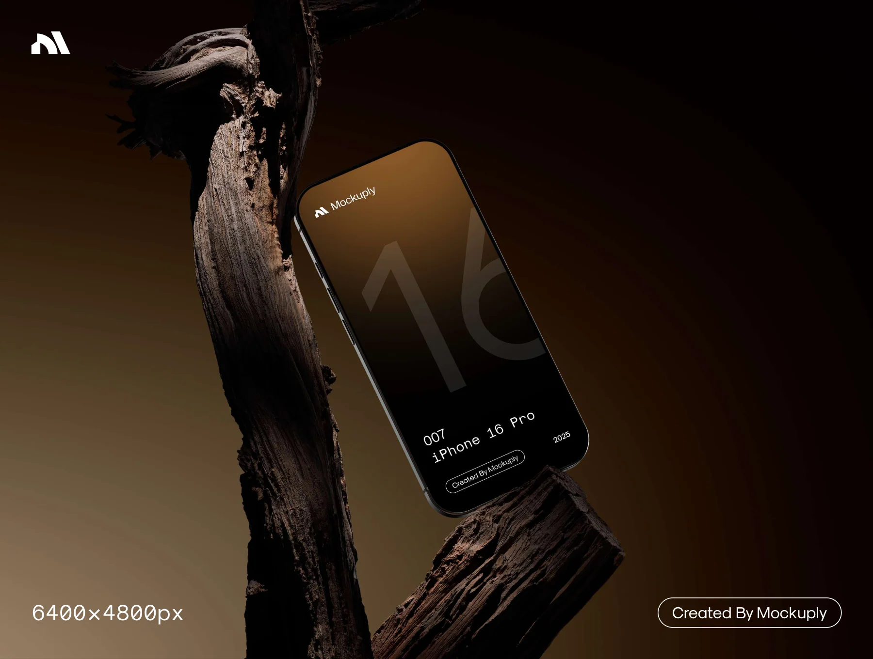 iPhone 16 Pro - Wood Mockup 3