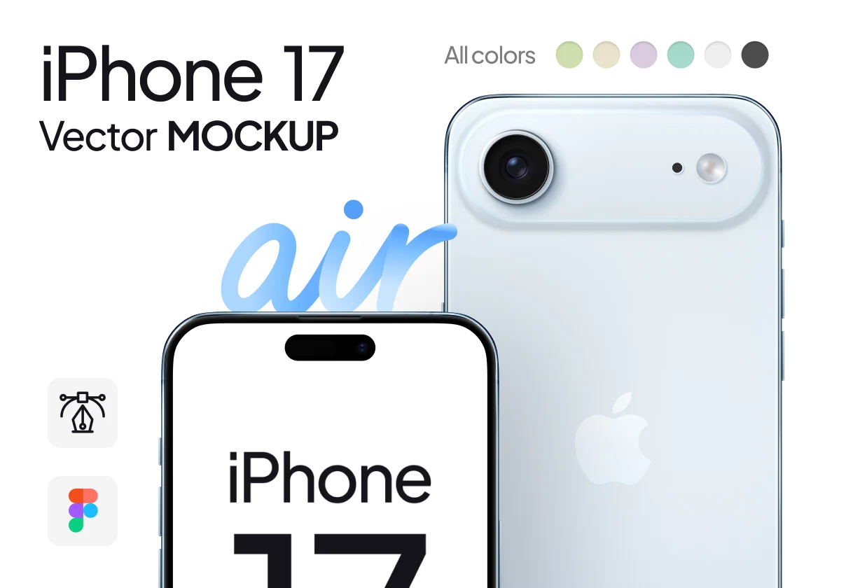 iPhone 17 Air Mockup | Vector Figma