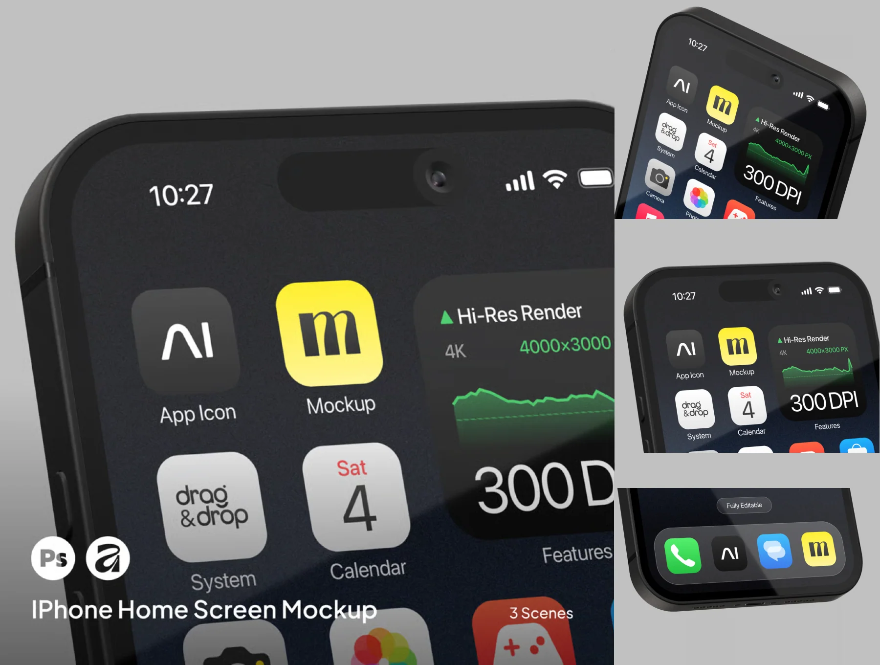 iPhone 17 Pro — Editorial Mockup Scene (PSD)
