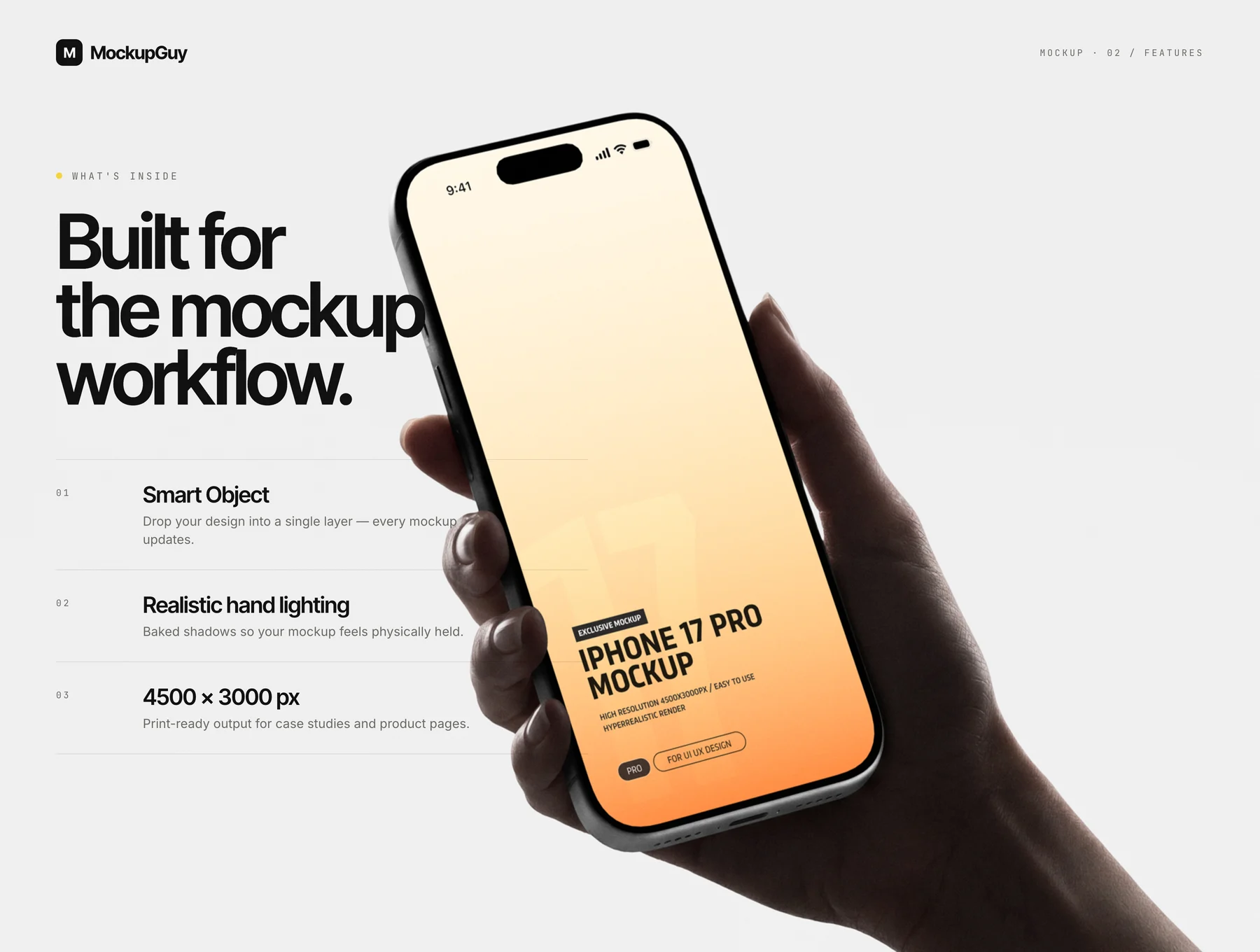 iPhone 17 Pro in Hand Mockup Set | Realistic 4K PSD 2