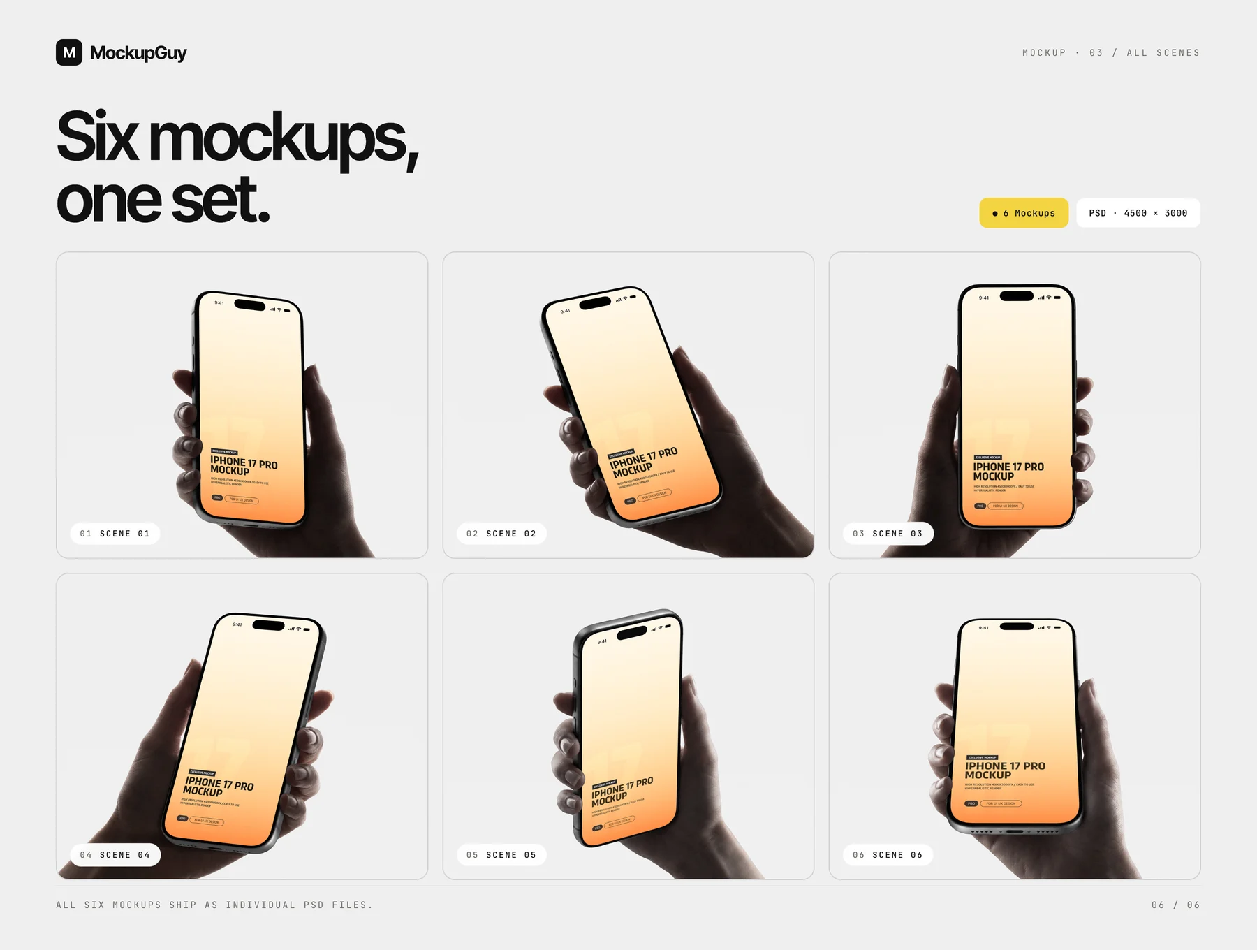iPhone 17 Pro in Hand Mockup Set | Realistic 4K PSD 3
