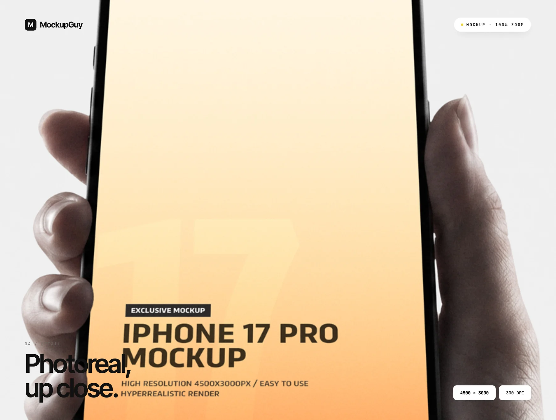 iPhone 17 Pro in Hand Mockup Set | Realistic 4K PSD 4