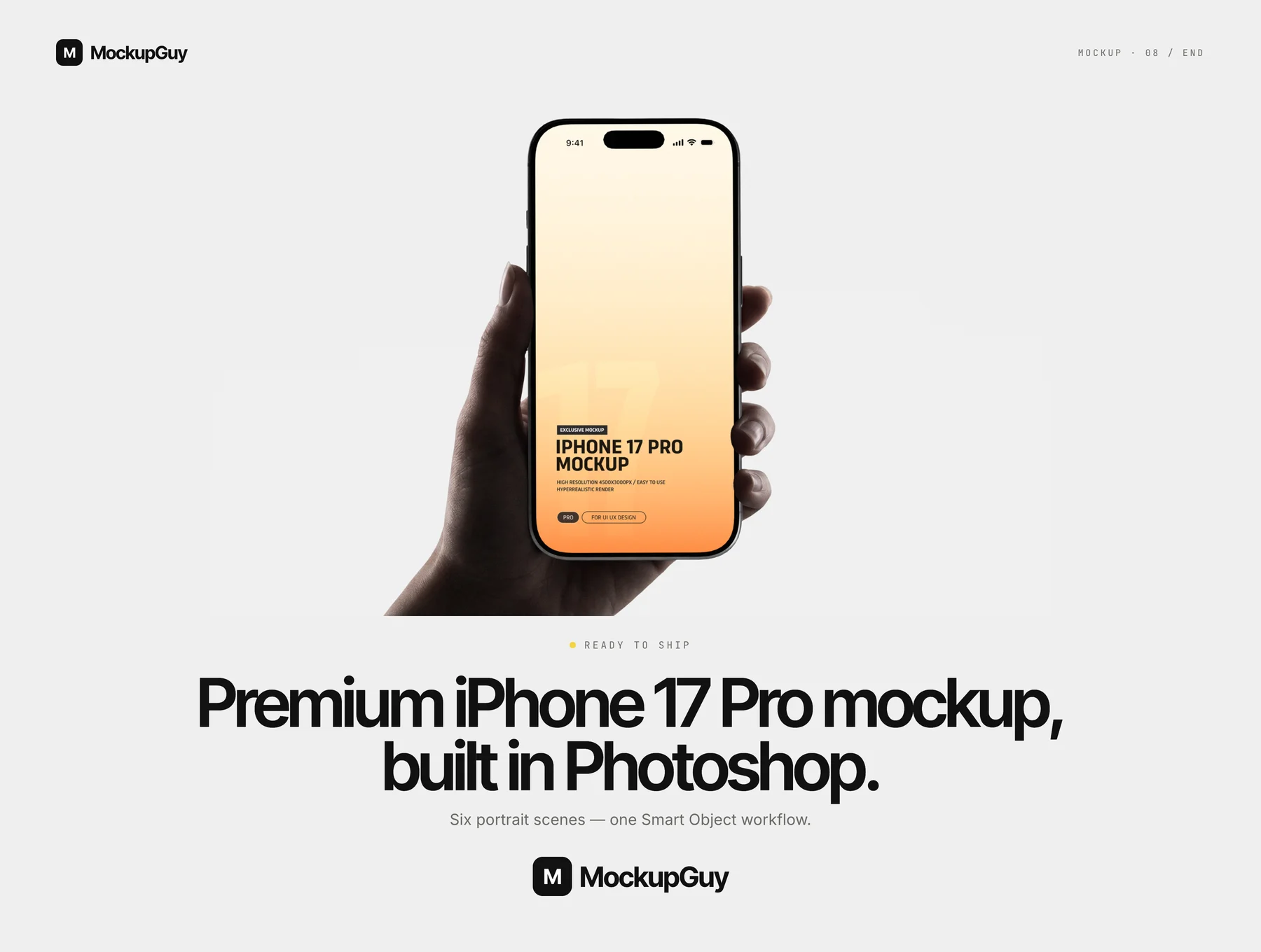 iPhone 17 Pro in Hand Mockup Set | Realistic 4K PSD 8