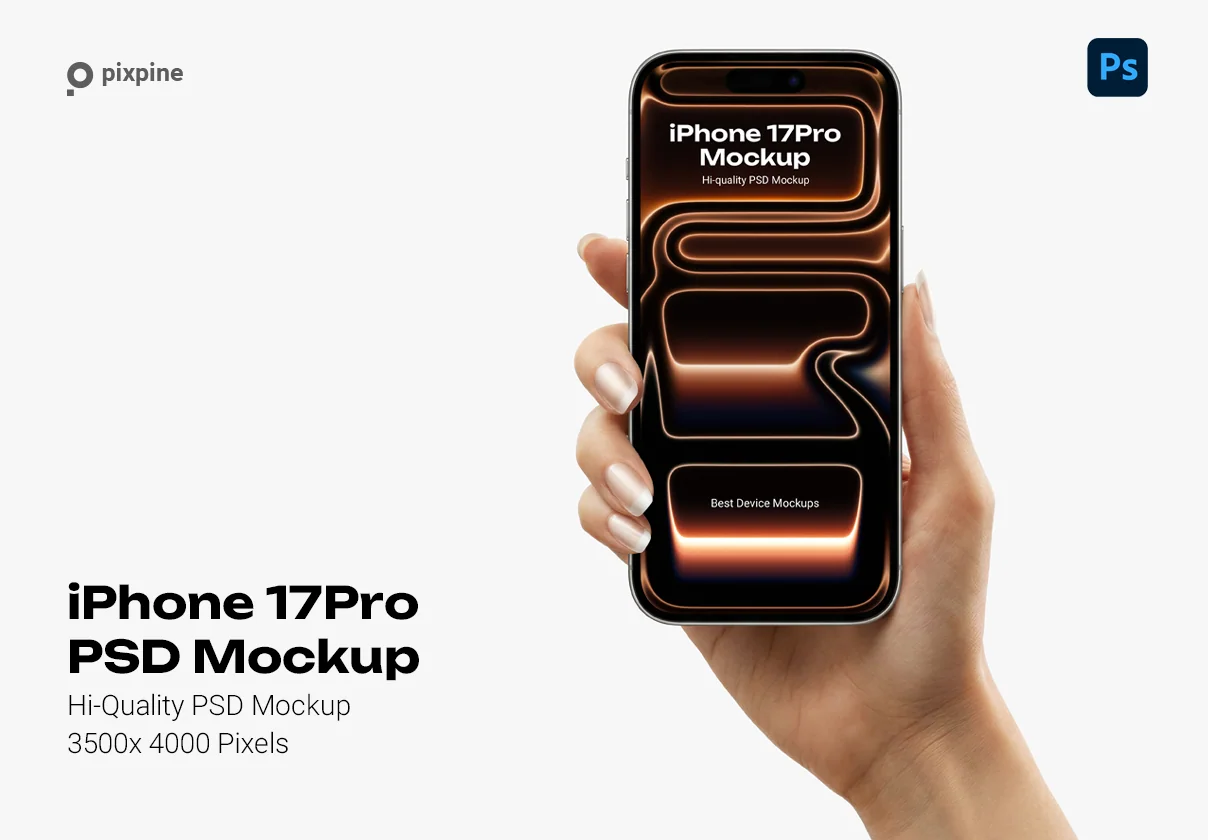 iPhone 17 Pro in Woman's Hand Mockup