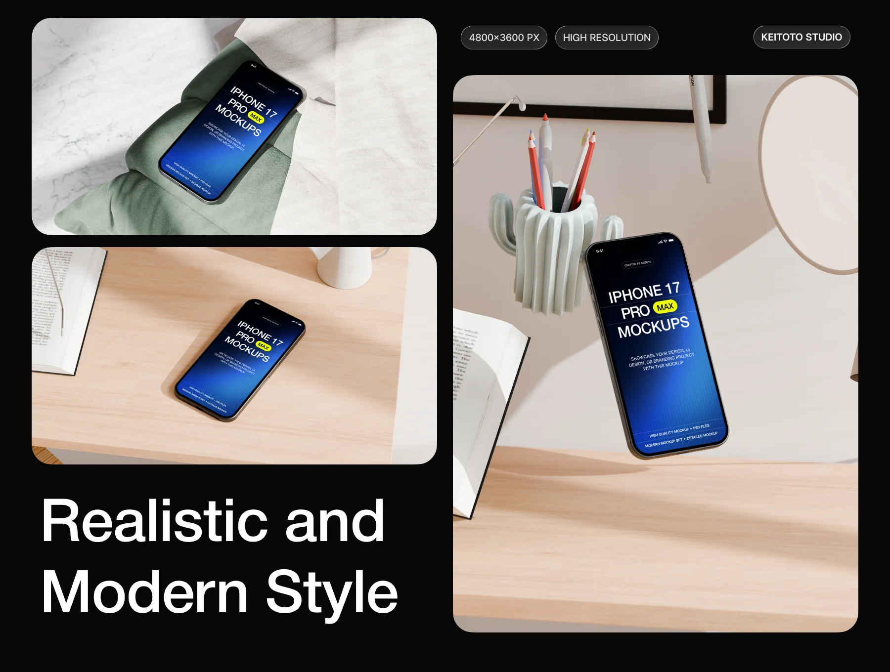IPhone 17 Pro Max Creative Workspace Mockup 2