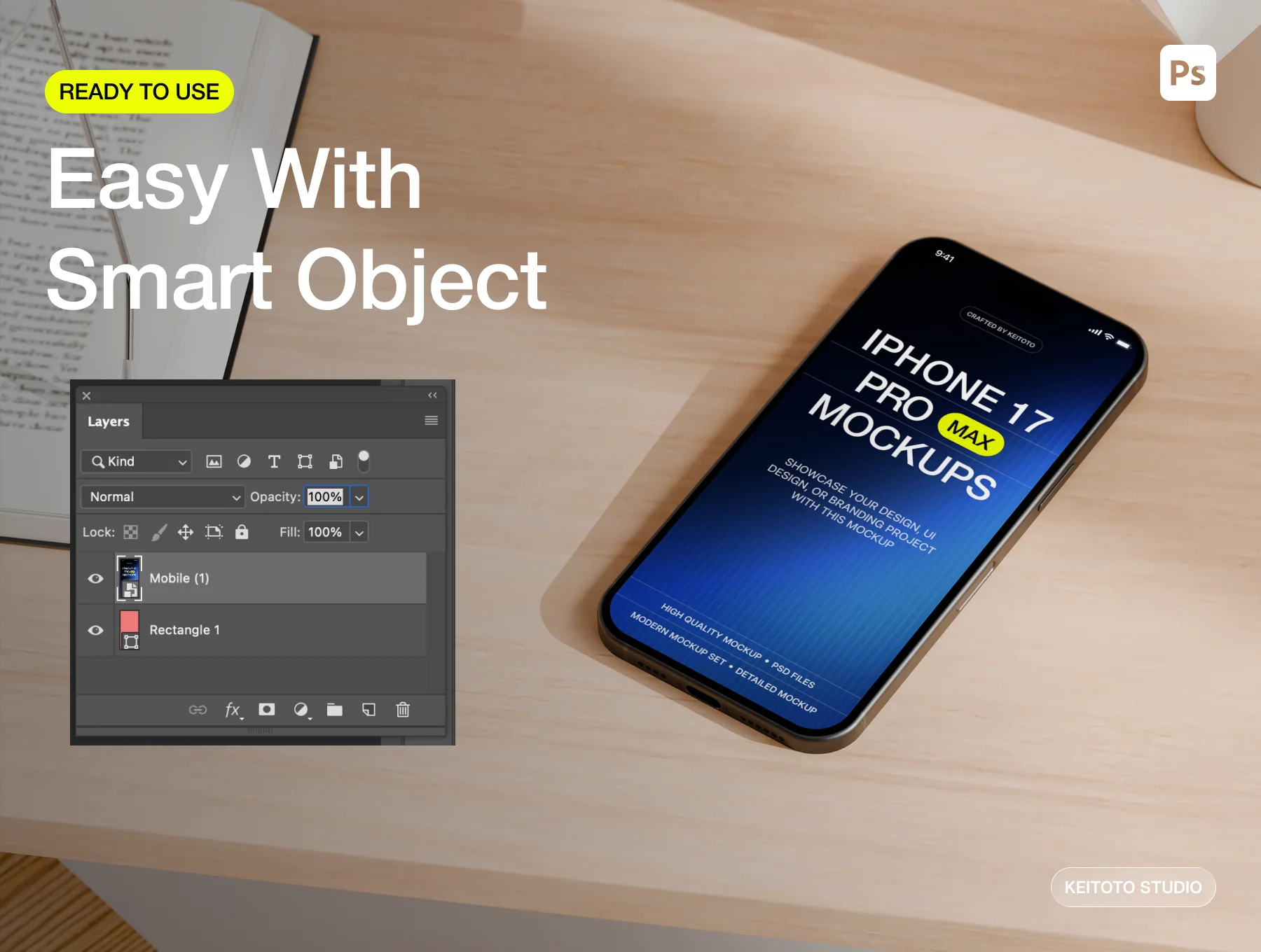 IPhone 17 Pro Max Creative Workspace Mockup 3