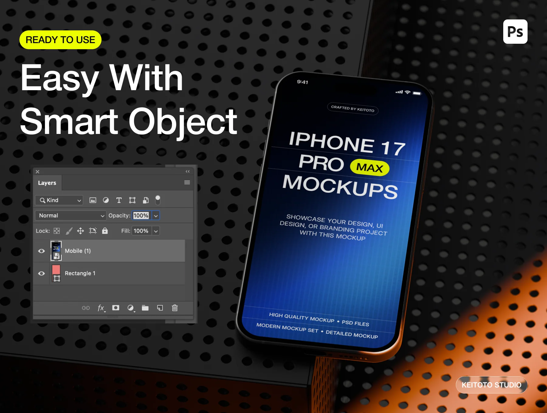 iPhone 17 Pro Max Industrial Grid Mockup Set 3