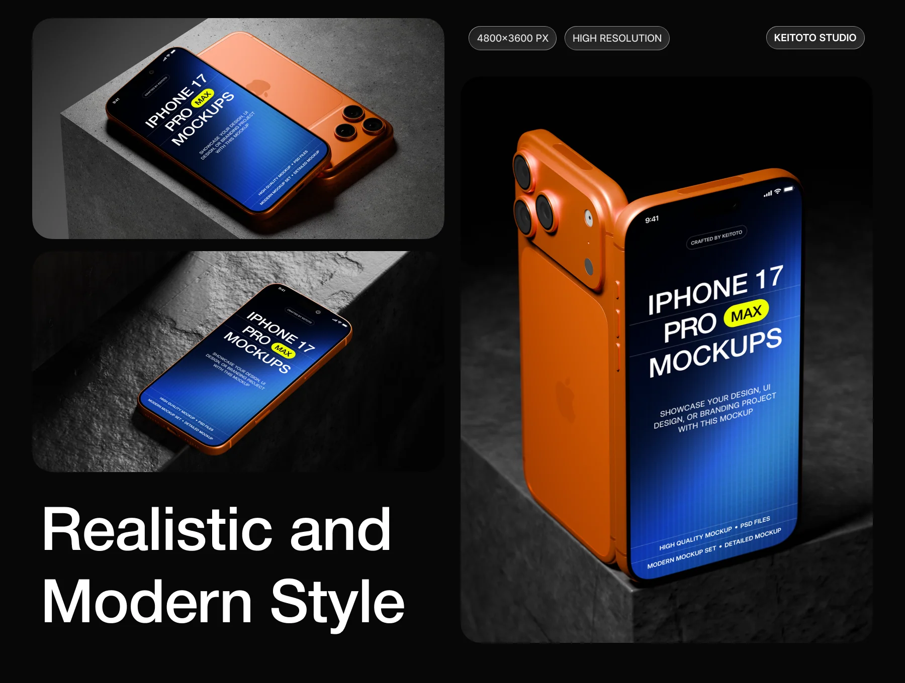 iPhone 17 Pro Max Mockup Cinematic 3D Scenes 2