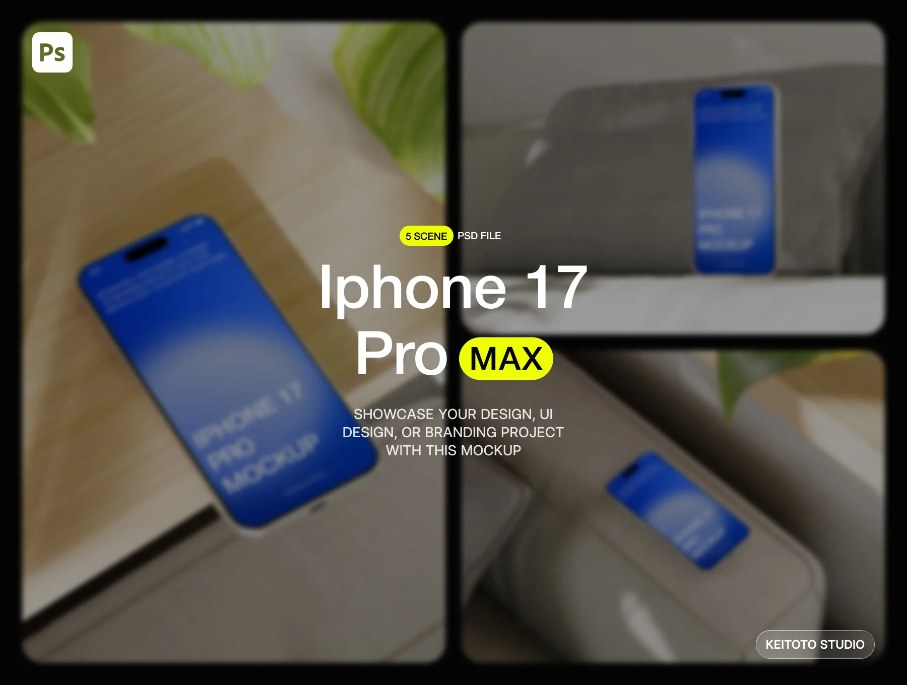 iPhone 17 Pro Max Mockup in Natural Interior with Plants