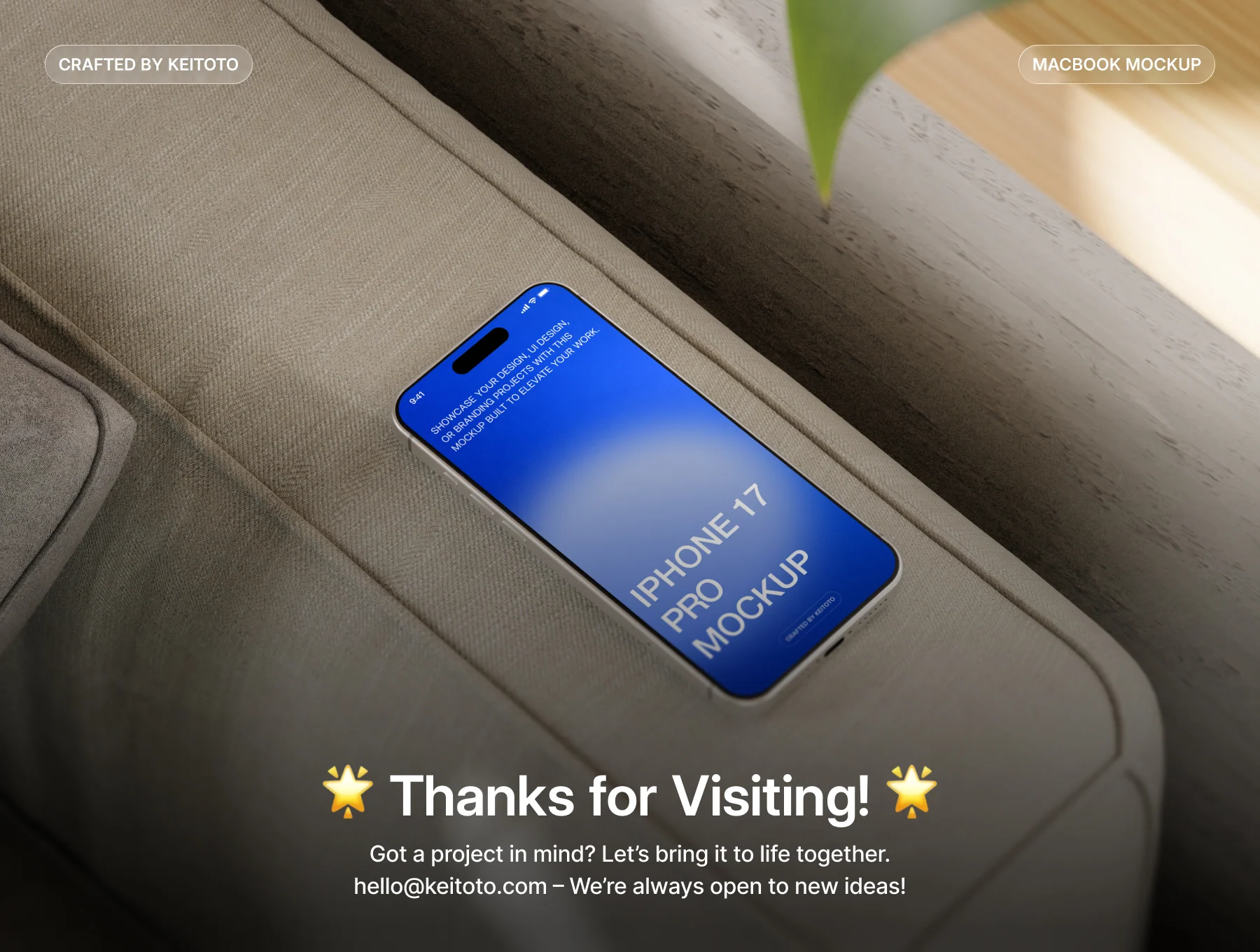 iPhone 17 Pro Max Mockup in Natural Interior with Plants 4