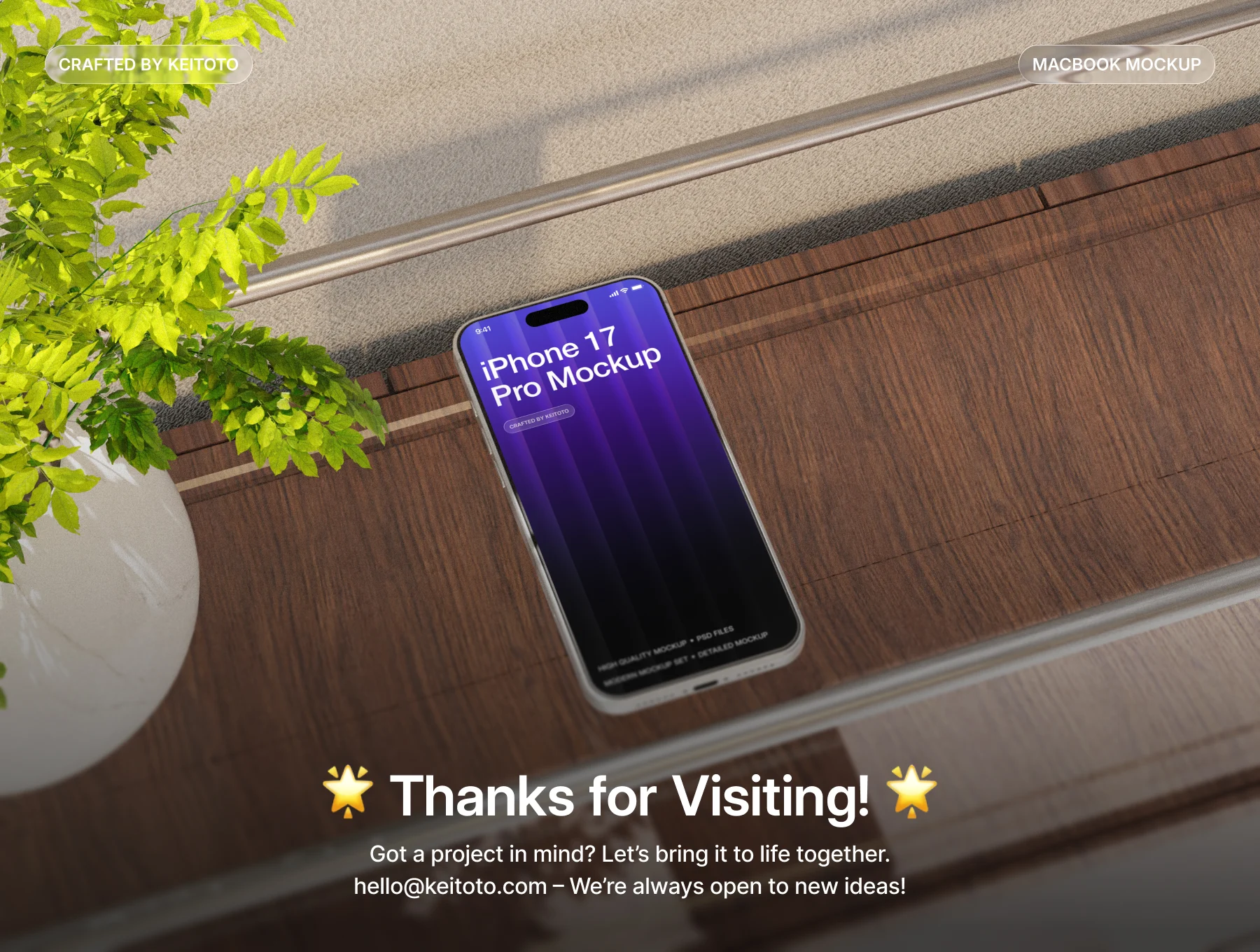 iPhone 17 Pro Max Mockup in Modern Sofa Interior Scene 4