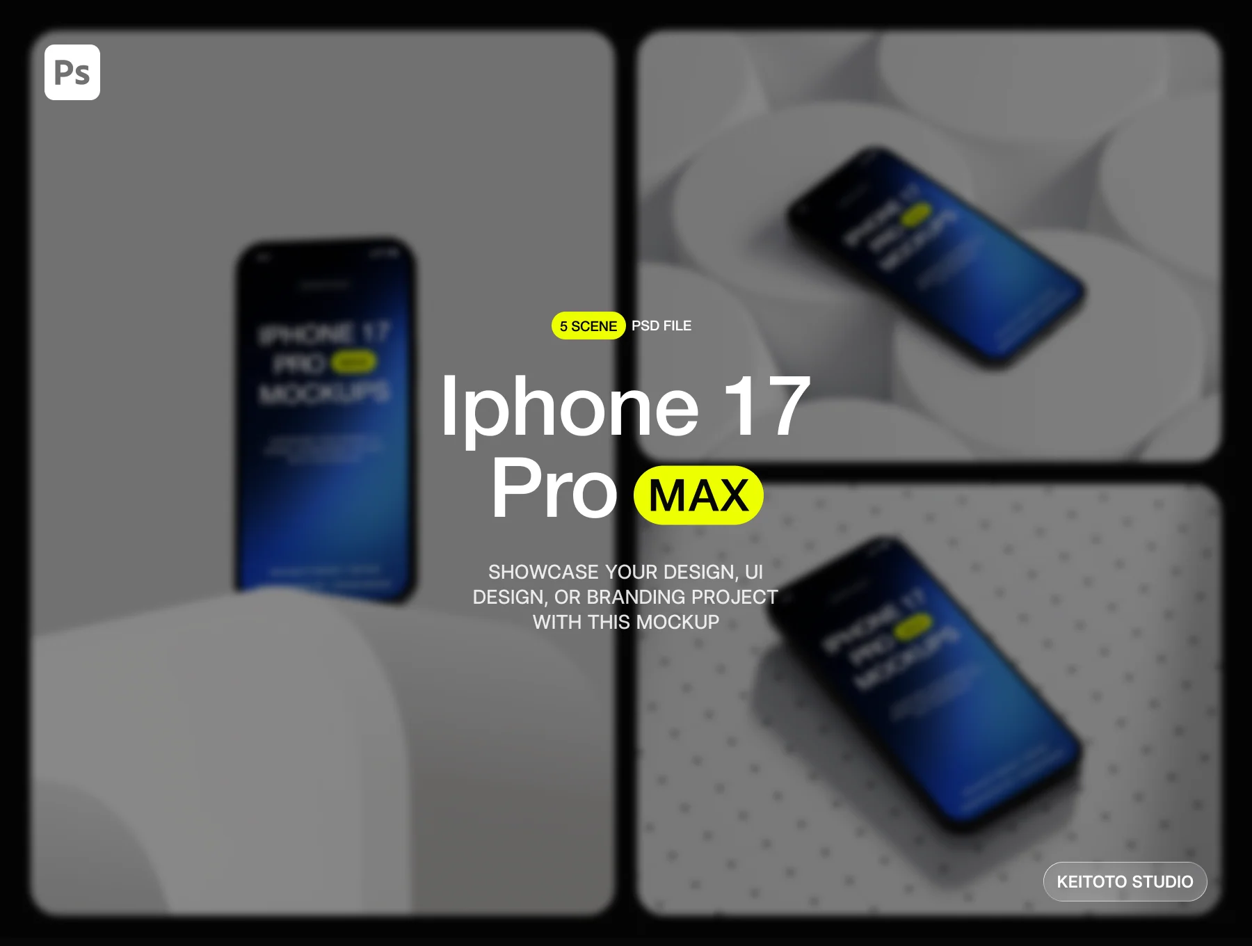 IPhone 17 Pro Max Monochrome Studio Mockup