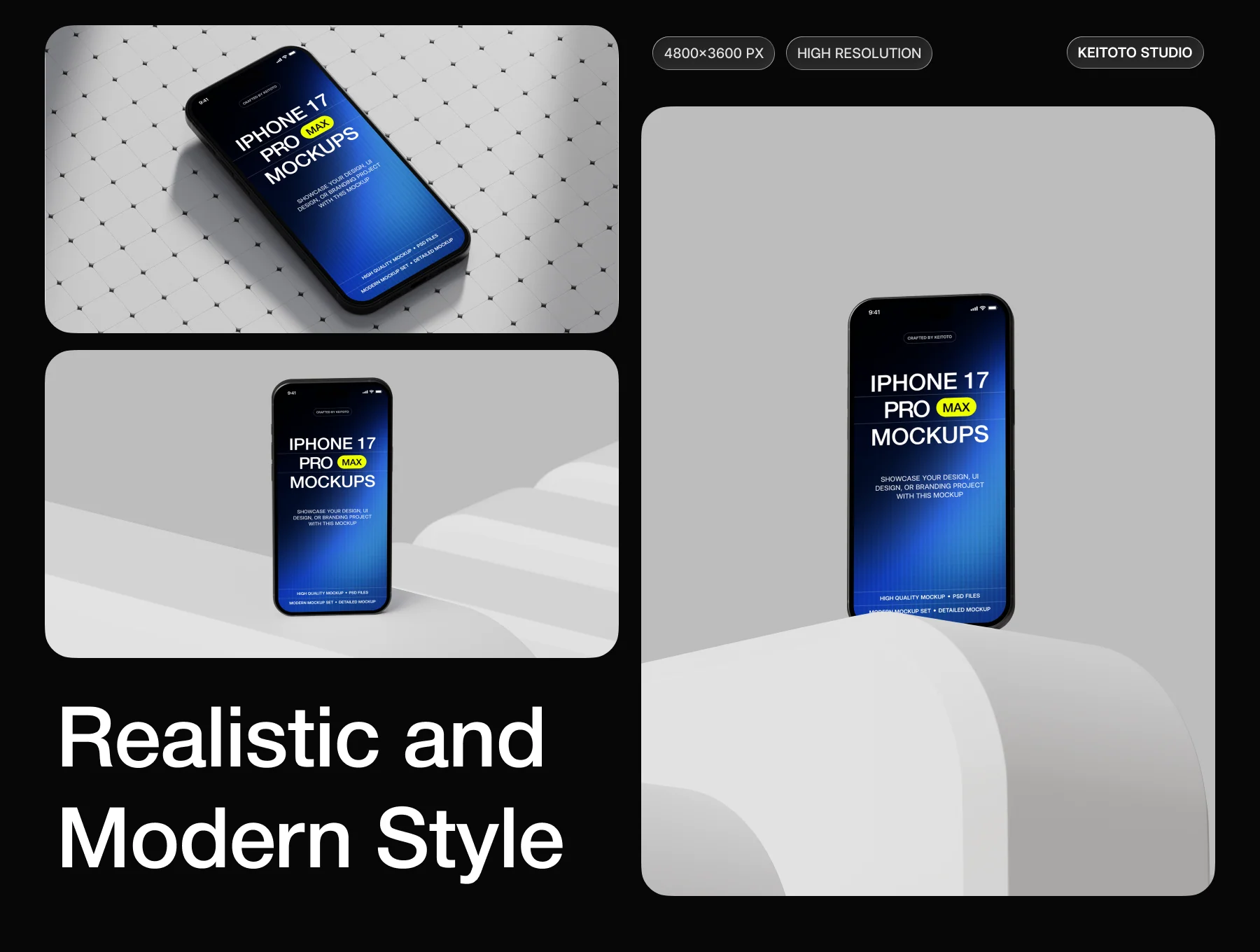IPhone 17 Pro Max Monochrome Studio Mockup 2