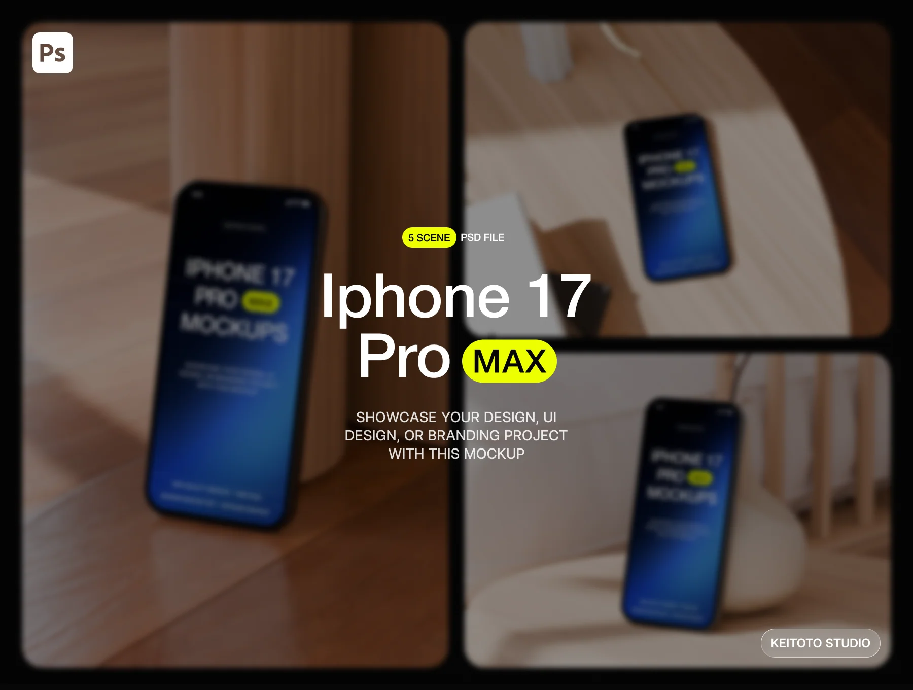 iPhone 17 Pro Max Natural Interior Edition Mockup Set